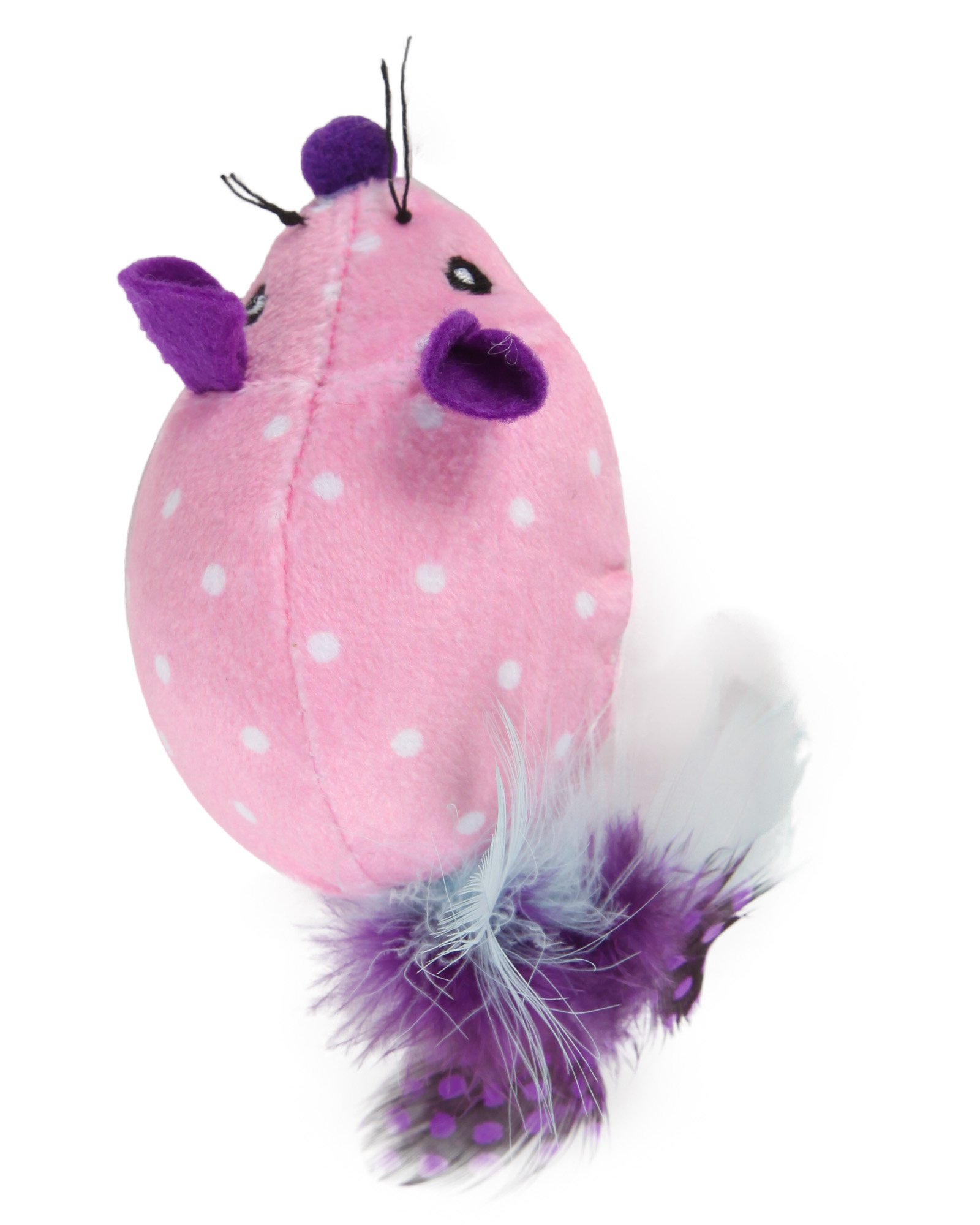 Игрушка для кошек Barbaks Мышь Пухляш розовая с кошачьей мятой 10см - фото 6