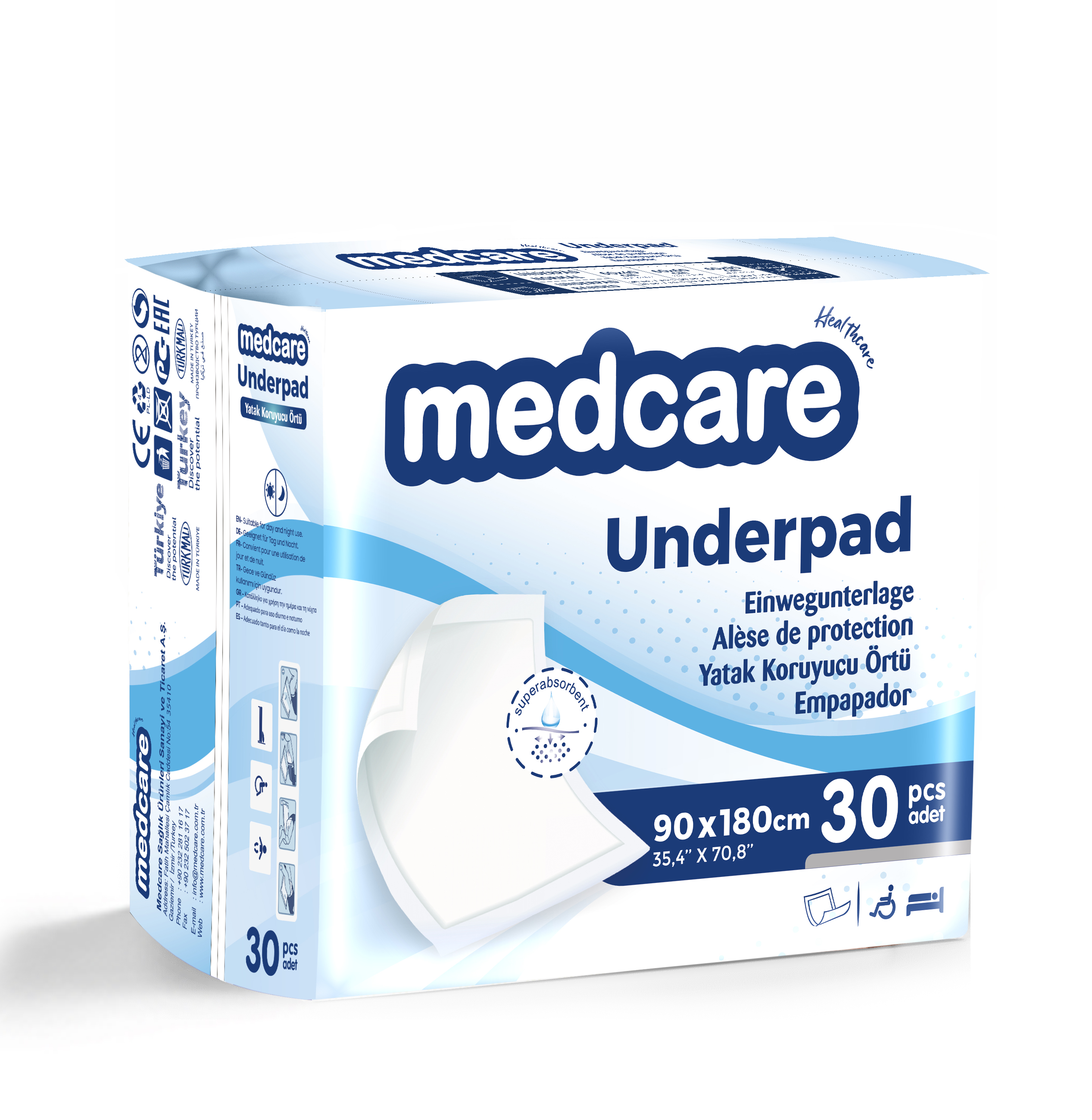 Пелёнки одноразовые MedCare 90х180 см 30 шт. - фото 1