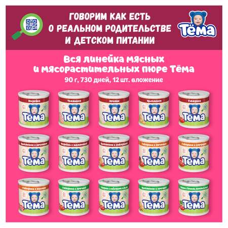 Пюре Тёма Цыпленок-кабачок-морковь-рис 90г с 6месяцев