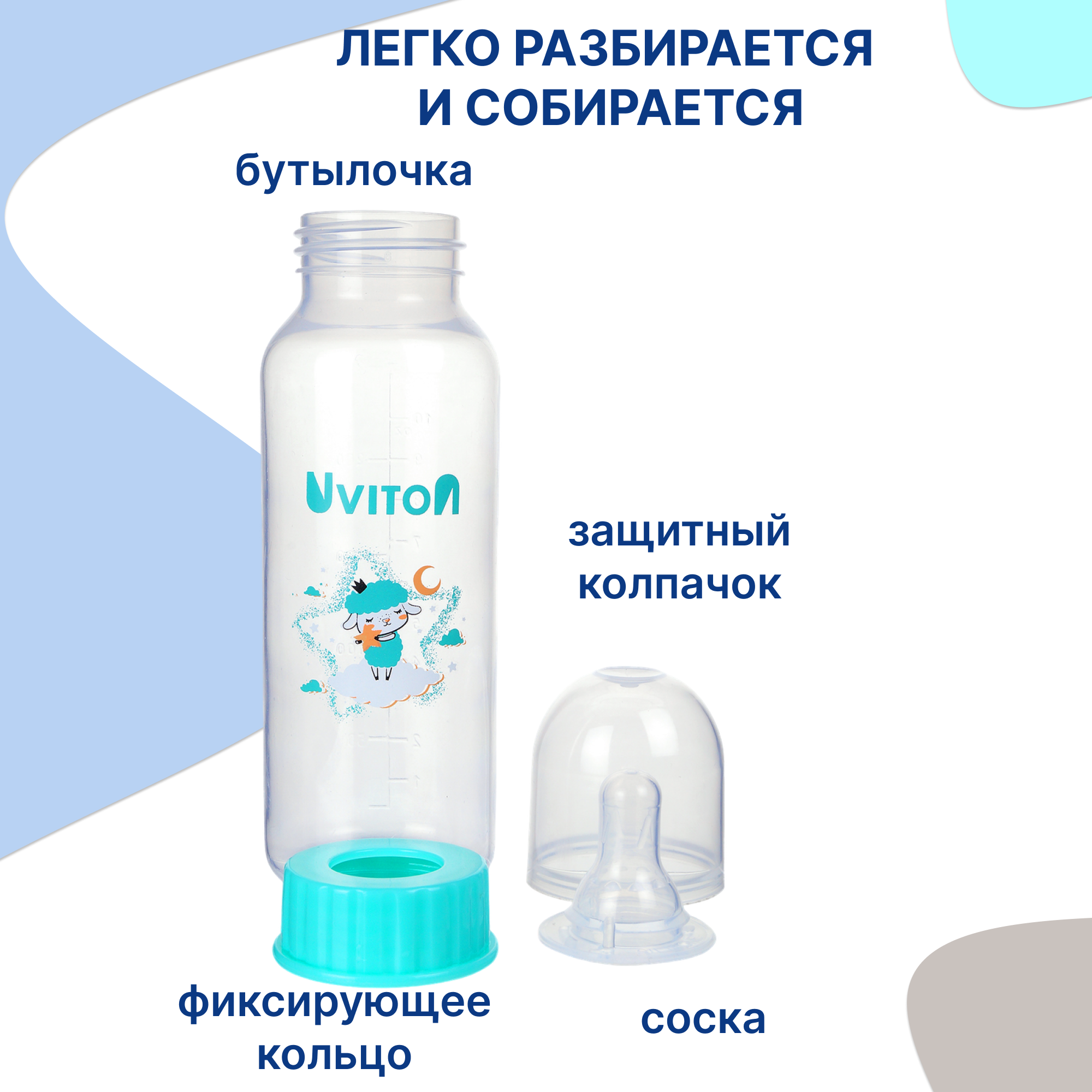 Бутылочка Uviton Anti-Colic 250 мл в ассортименте - фото 2