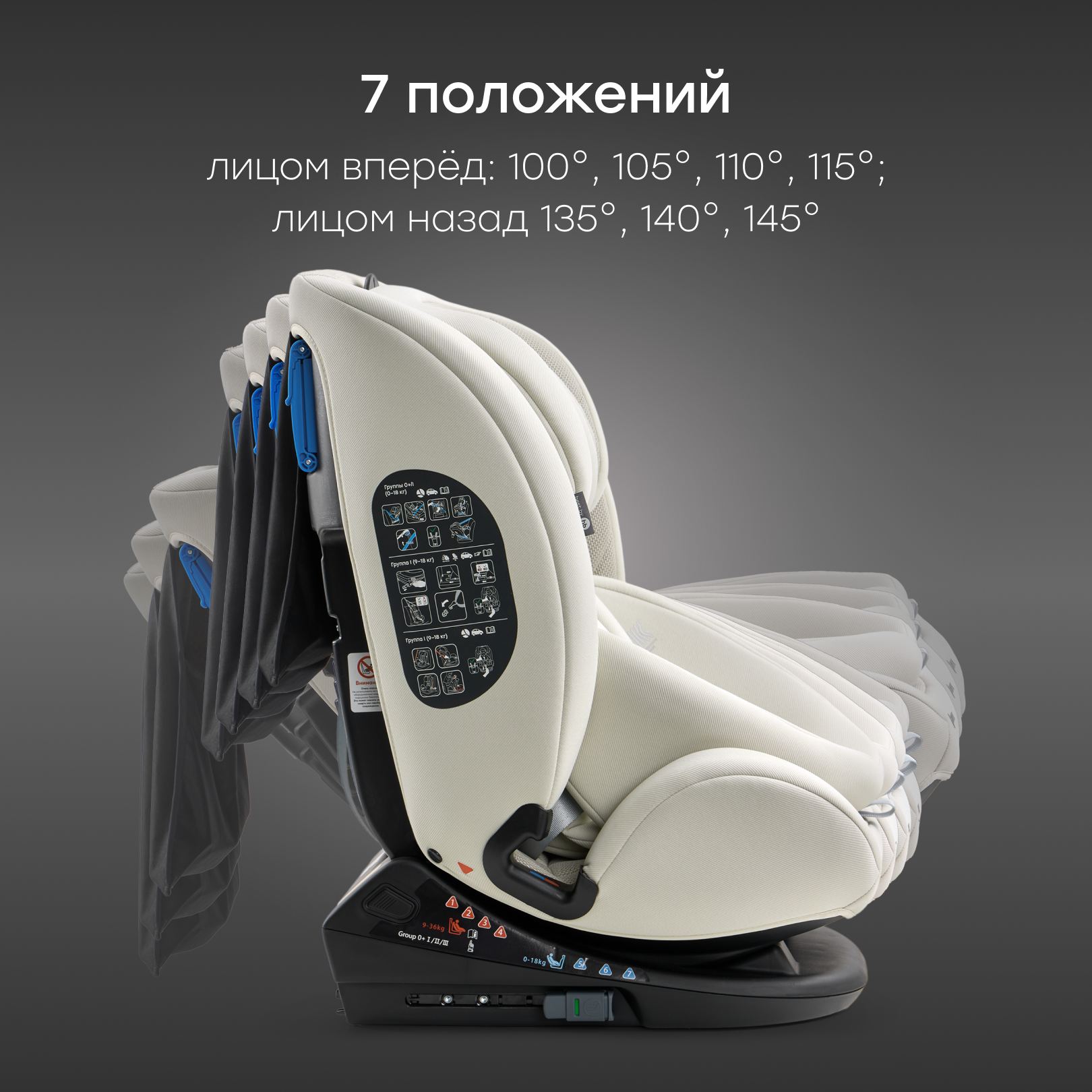 Автокресло Happy Baby Milky Isofix 0+/1/2/3 (0-36 кг) белый - фото 8