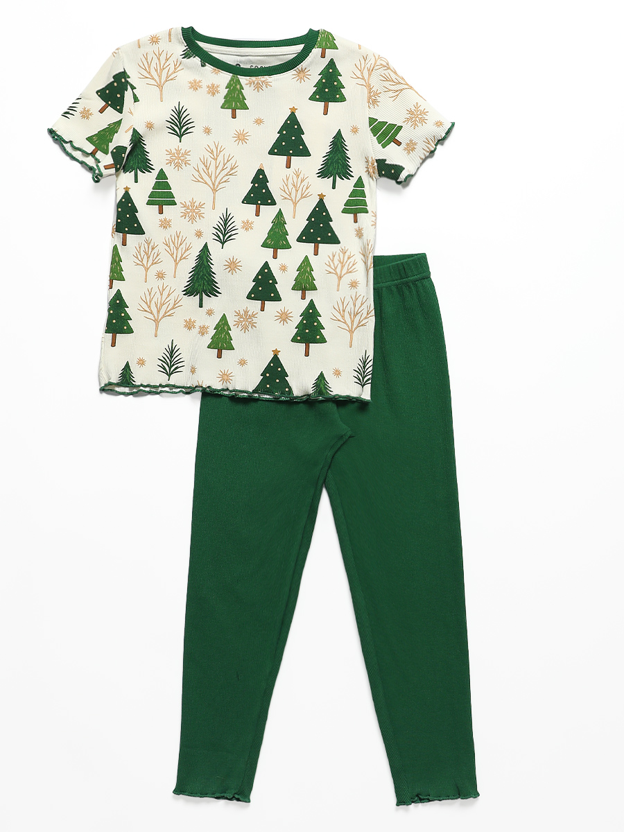 Пижама Соль и Перец SP0441KF/зелен/бел - фото 1
