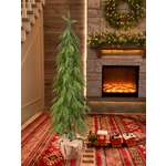 Ель Бесконечная история Поезд Ёлок литая с гирляндой на пеньке 120 см.