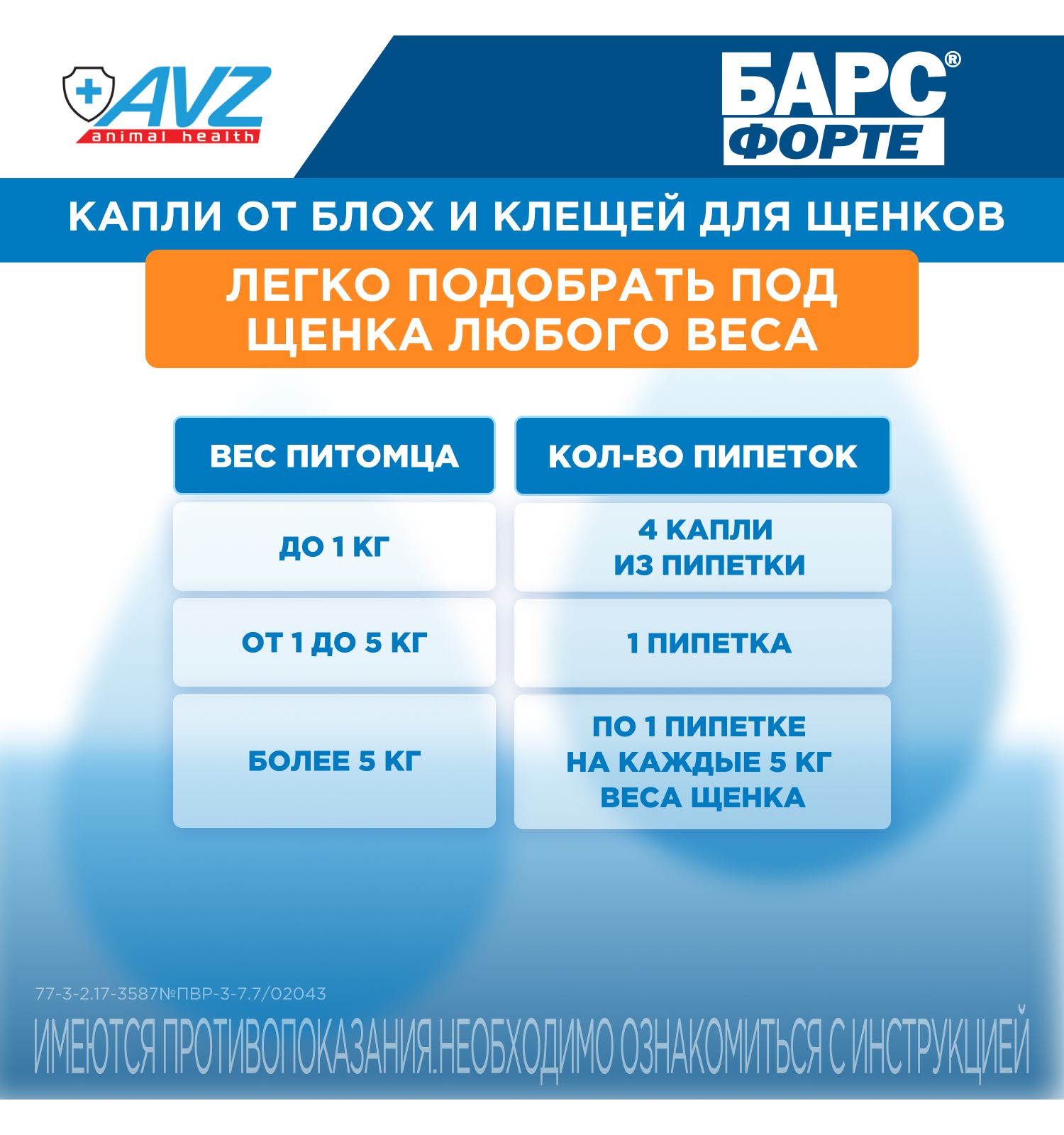 Капли инсектоакарицидные для щенков АВЗ Барс Форте 4пипетки - фото 8