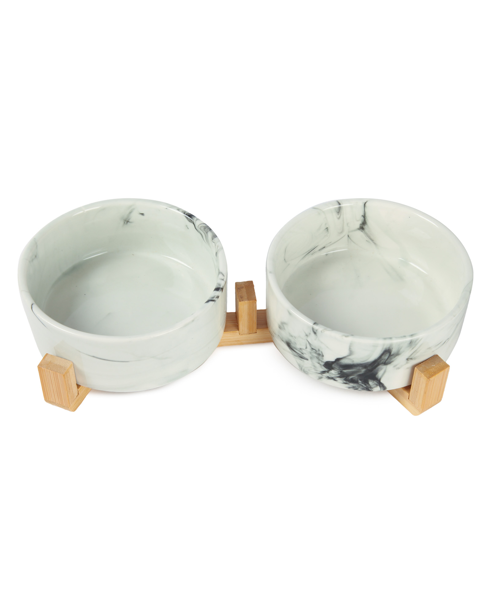 Миска керамическая Barbaks Мрамор на подставке 400мл 2шт - фото 1