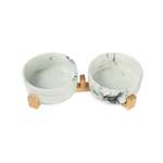 Миска керамическая Barbaks Мрамор на подставке 400мл 2шт