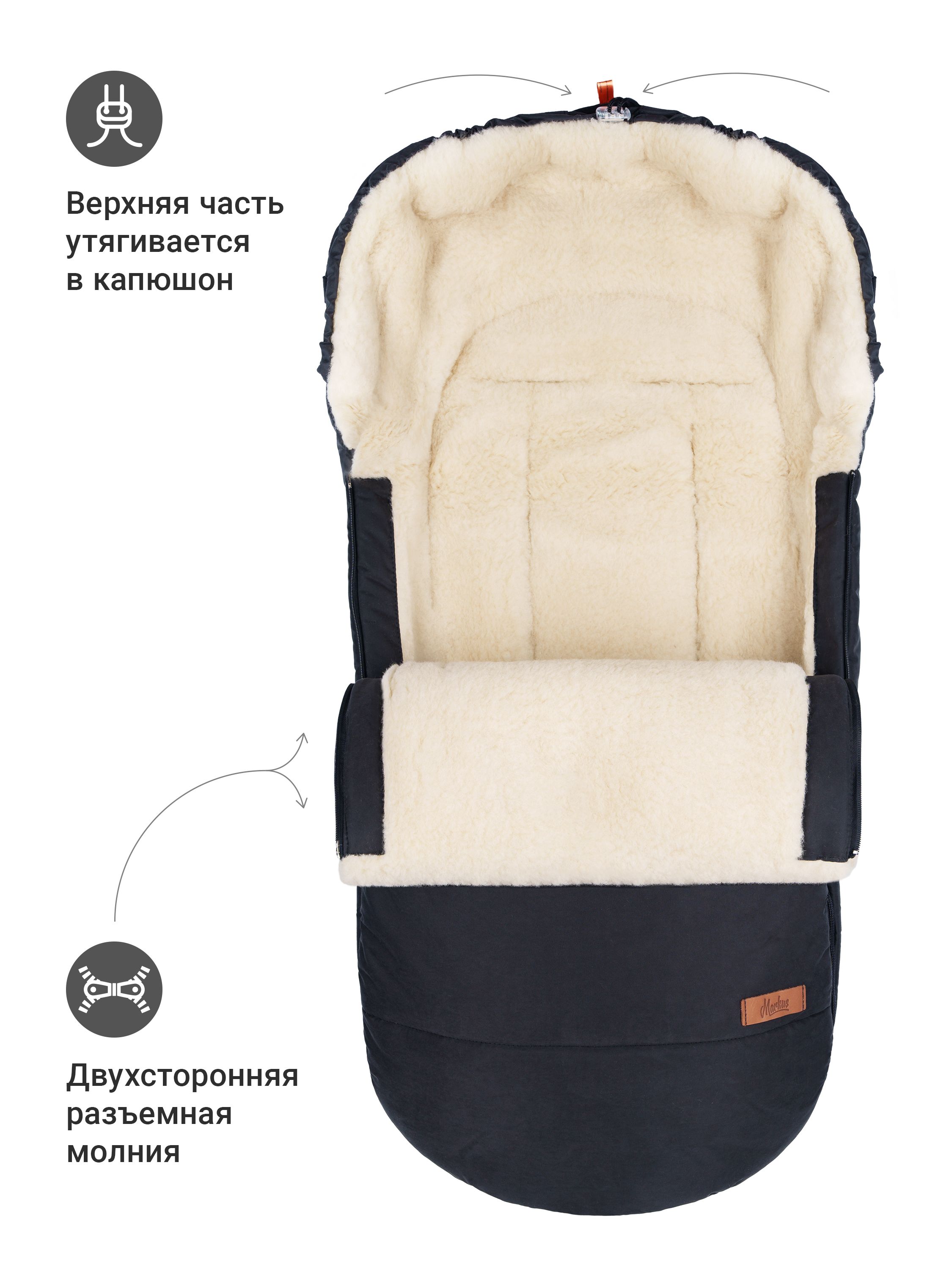 Зимний прогулочный конверт в коляску Huge Basic - фото 3