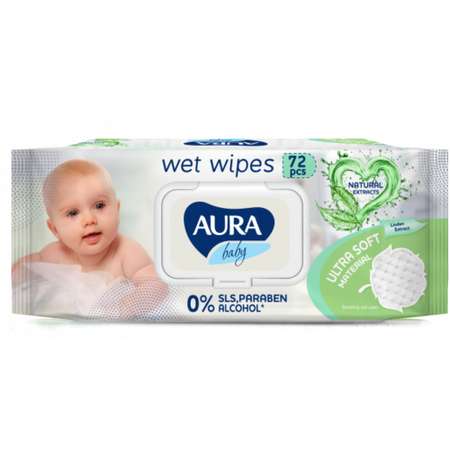 Влажные салфетки AURA 72 шт.
