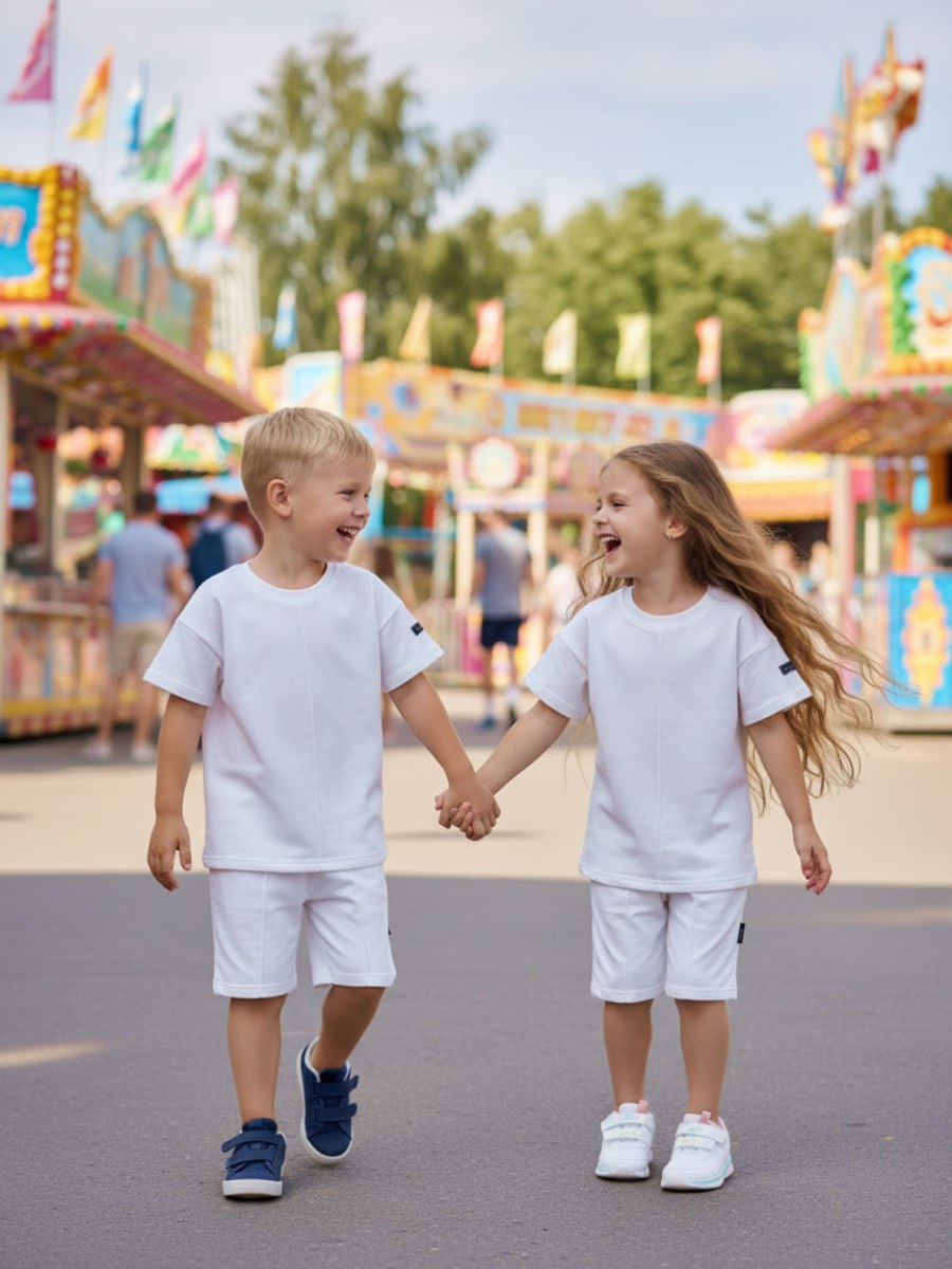 Футболка и шорты VEDDI 2080/6042фп-2024-экрю - фото 4