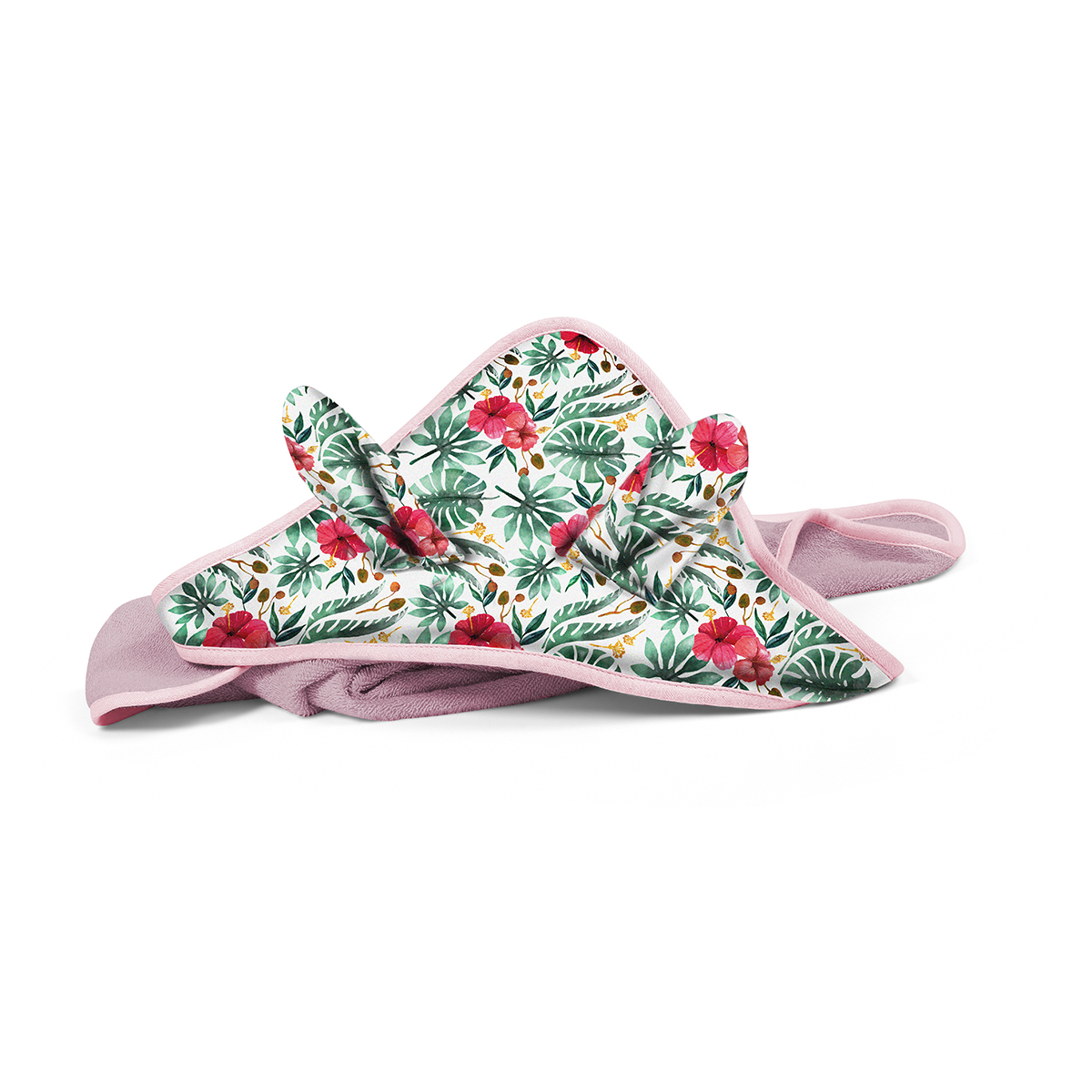 Полотенце Babyono детское махровое с капюшоном Bunny Ears 100x100 см розовое - фото 4