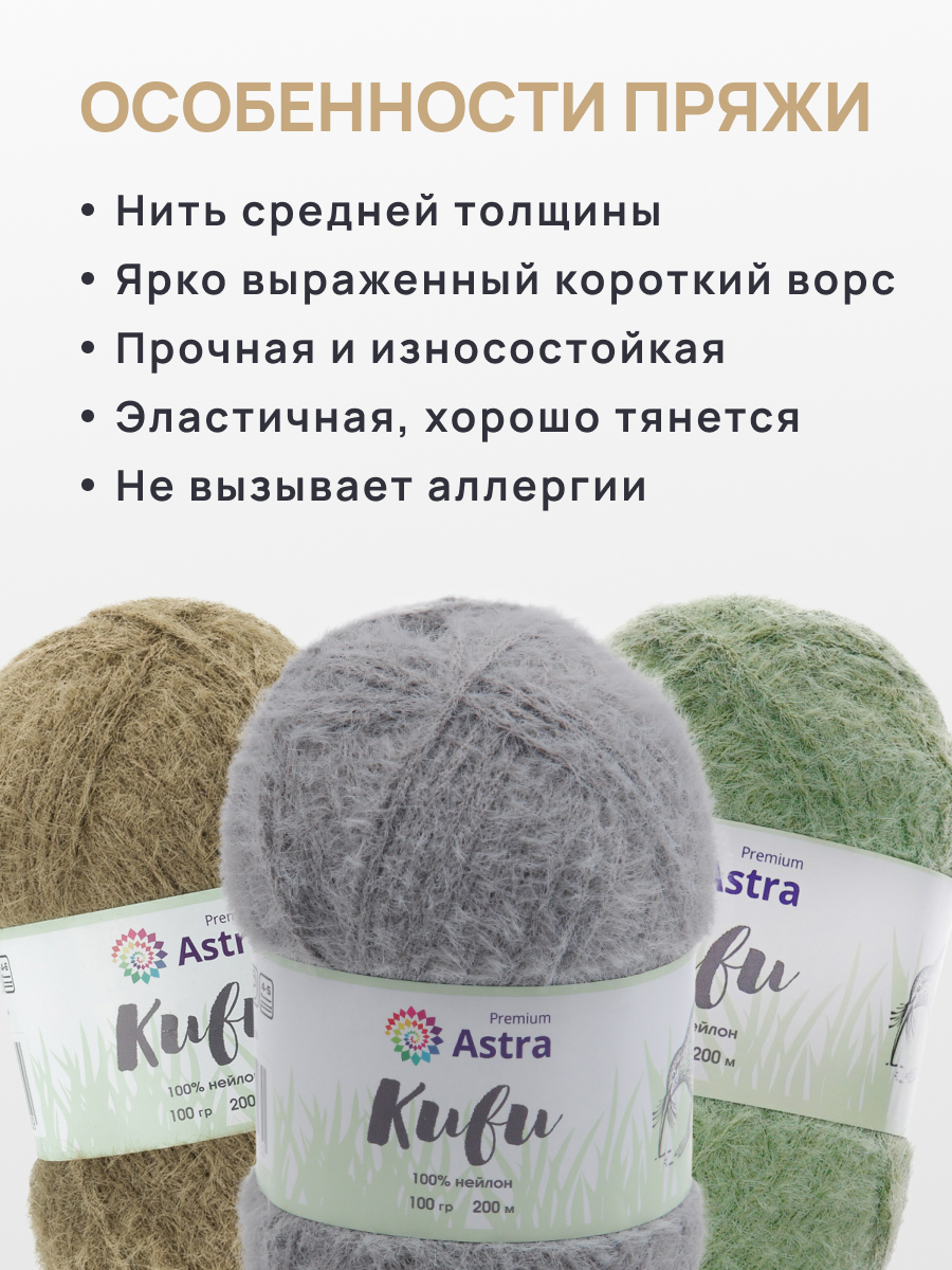 Пряжа для вязания Astra Premium 100г 200м 3шт - фото 3