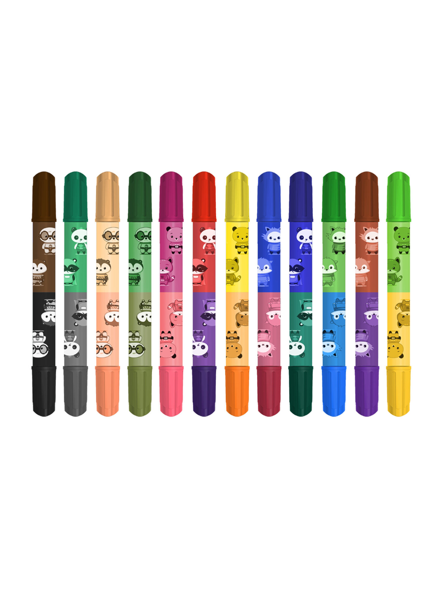 Фломастеры Brauberg двусторонние 12 шт. - фото 3