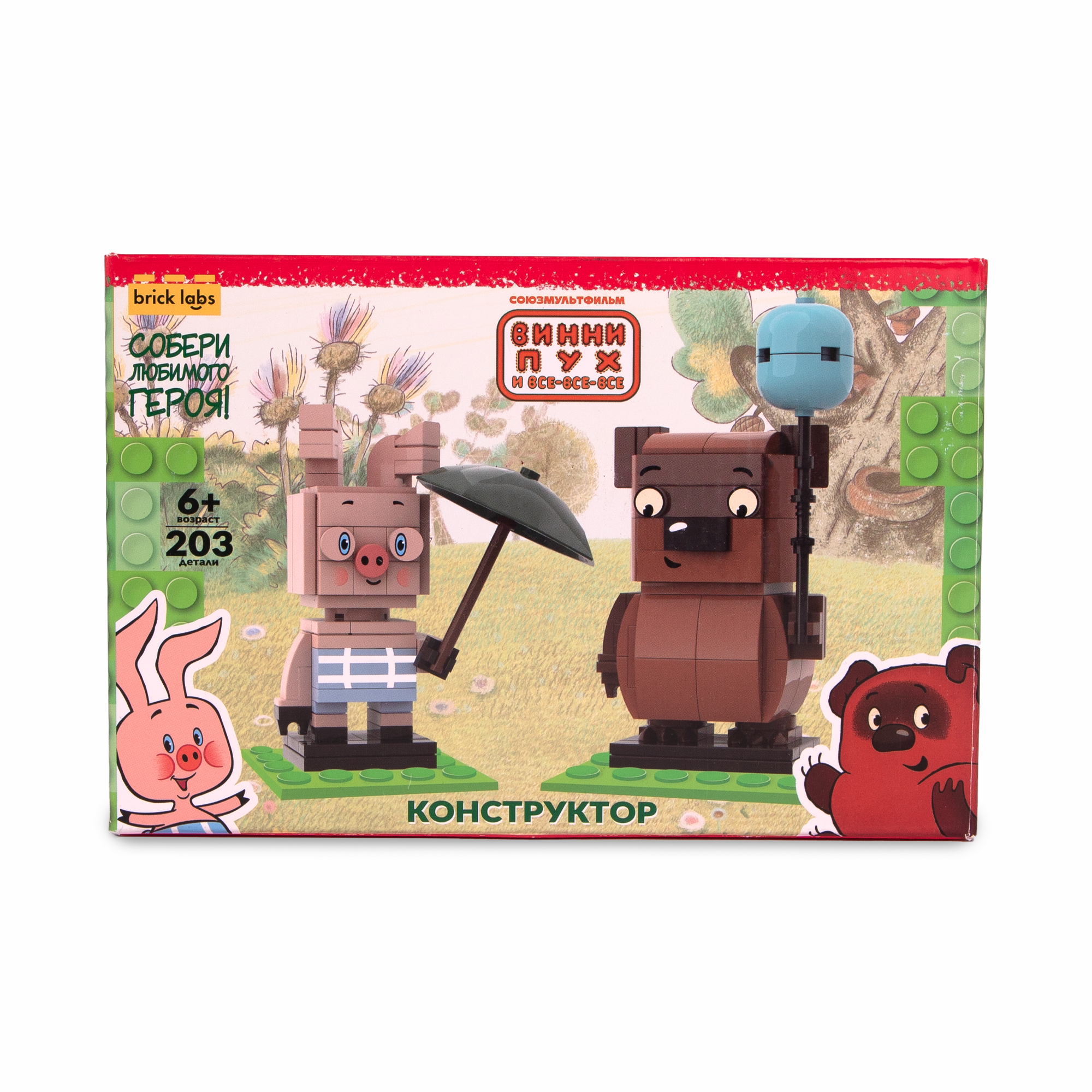 Конструктор brick labs Винни-Пух и Пятачок 203 дет. - фото 1
