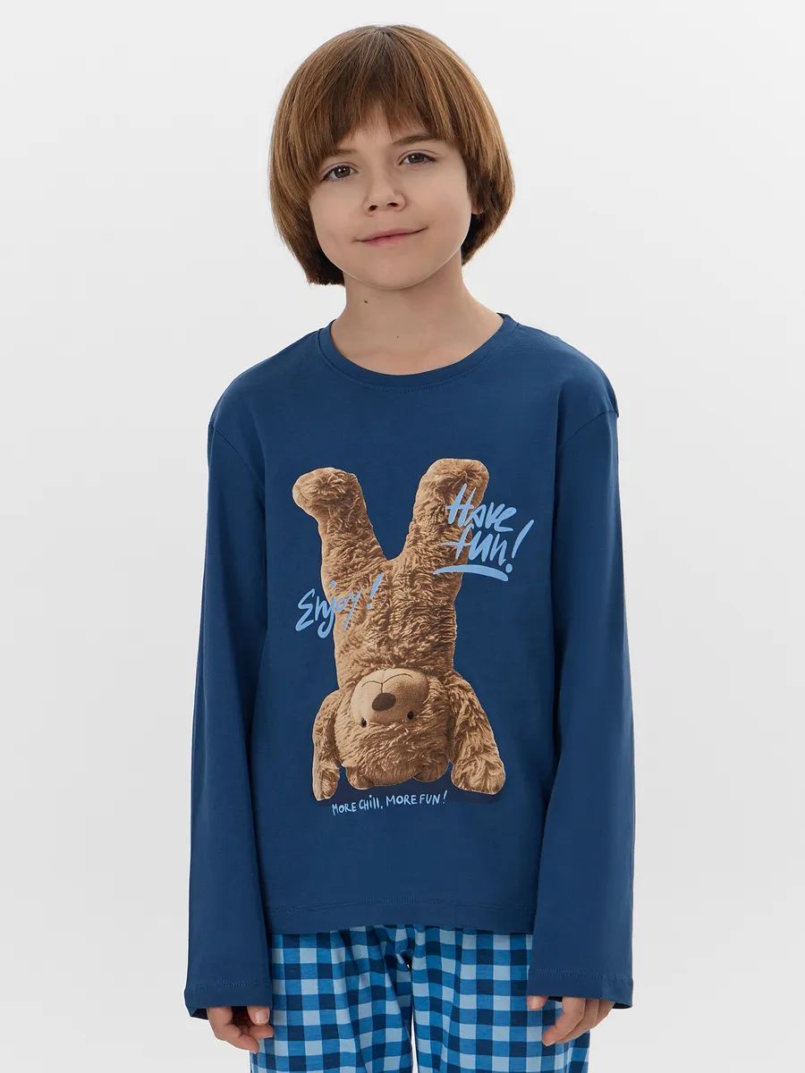 Пижама Mark Formelle (Марк Формэль) 563323/полуночно -синий +сине -голубая клетка - фото 5