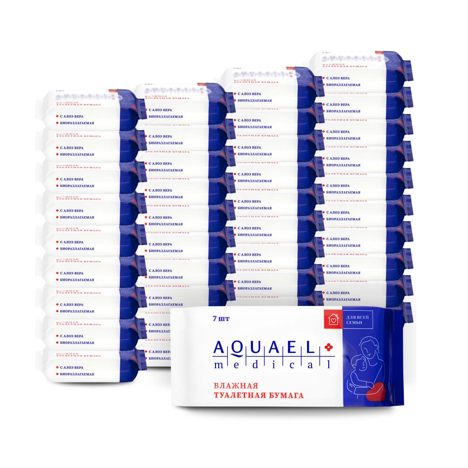 Влажная туалетная бумага Aquael medical 40 упак. 7 шт. - фото 1