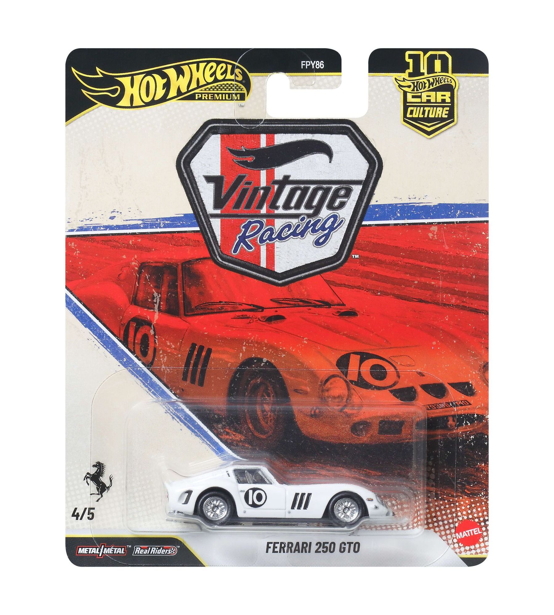 Автомобиль Hot Wheels Ferrari 250 GTO 1:64 JKF25 - фото 6