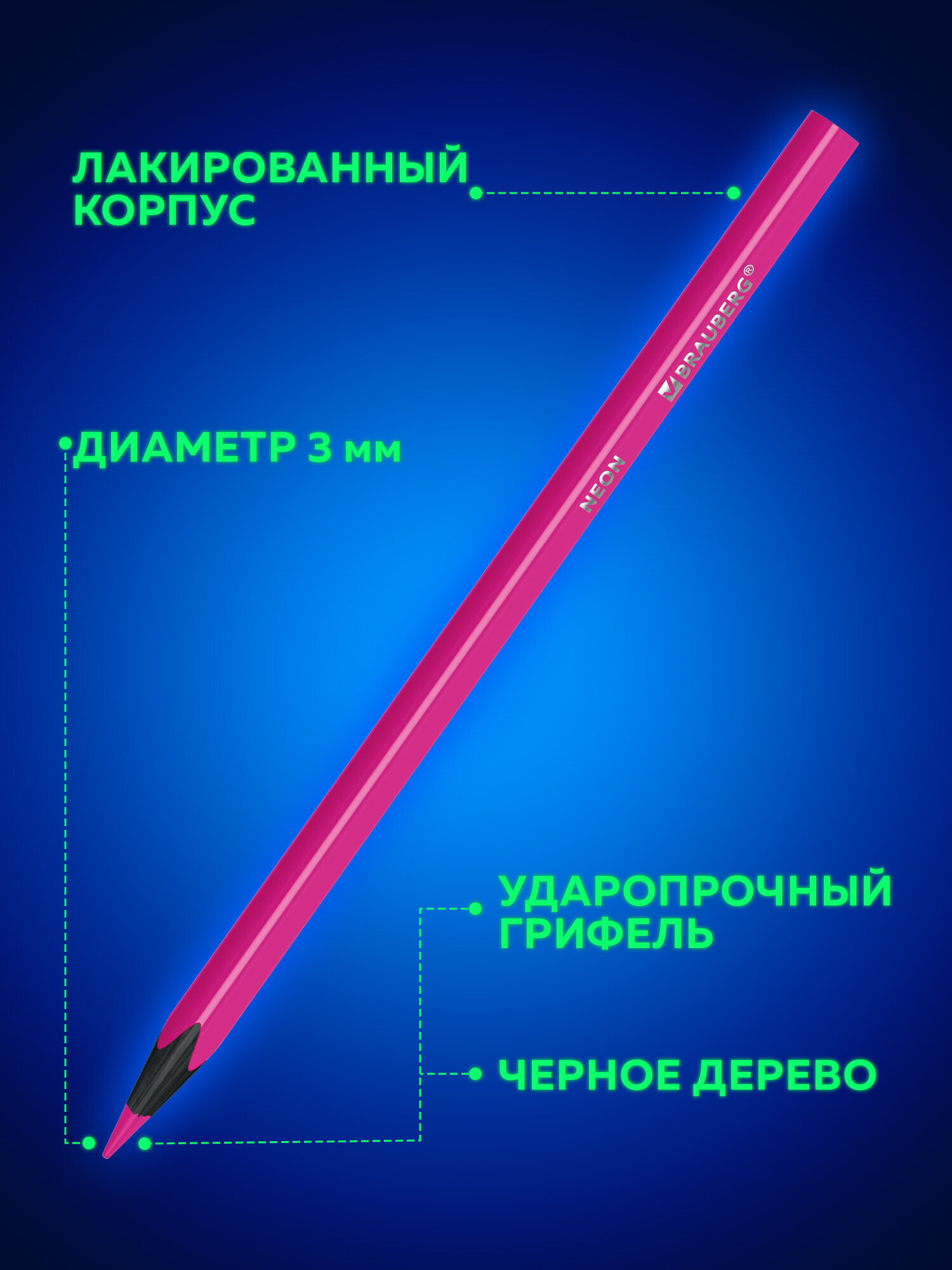 Карандаши цветные Brauberg 12 шт. - фото 4