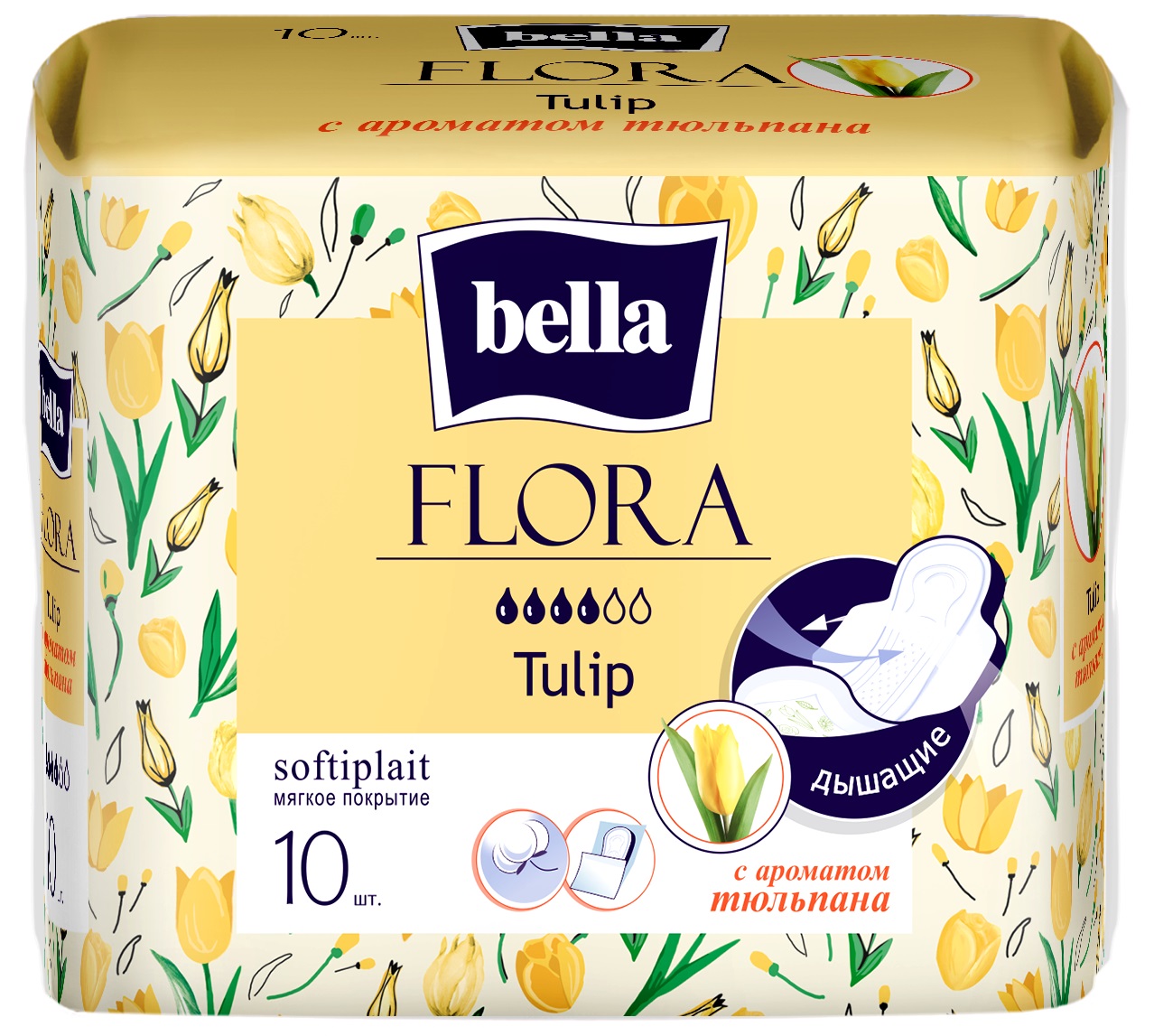 Прокладки женские BELLA FLORA Tulip с ароматом тюльпана 10 шт х 6 упаковок - фото 6
