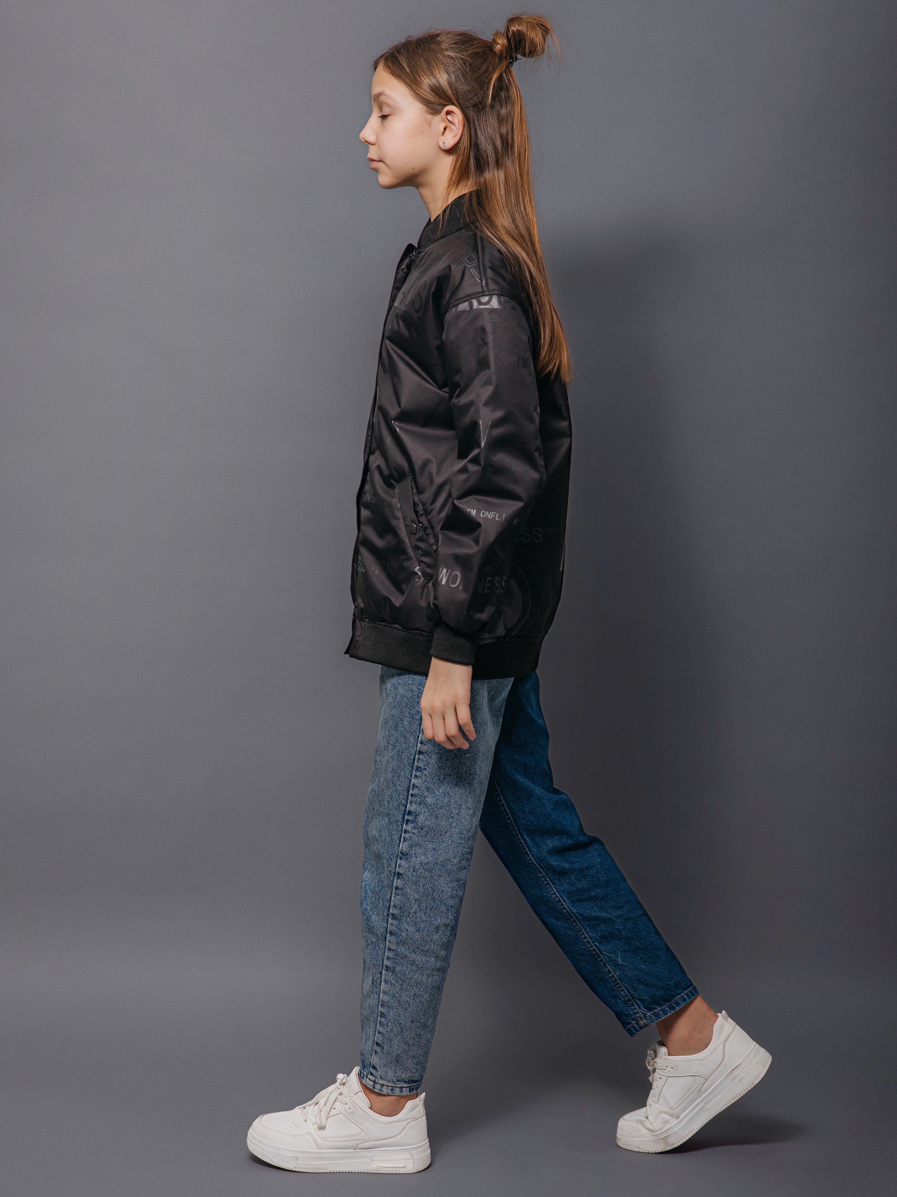 Бомбер Аврора 1043-Д/черный-принт - фото 6