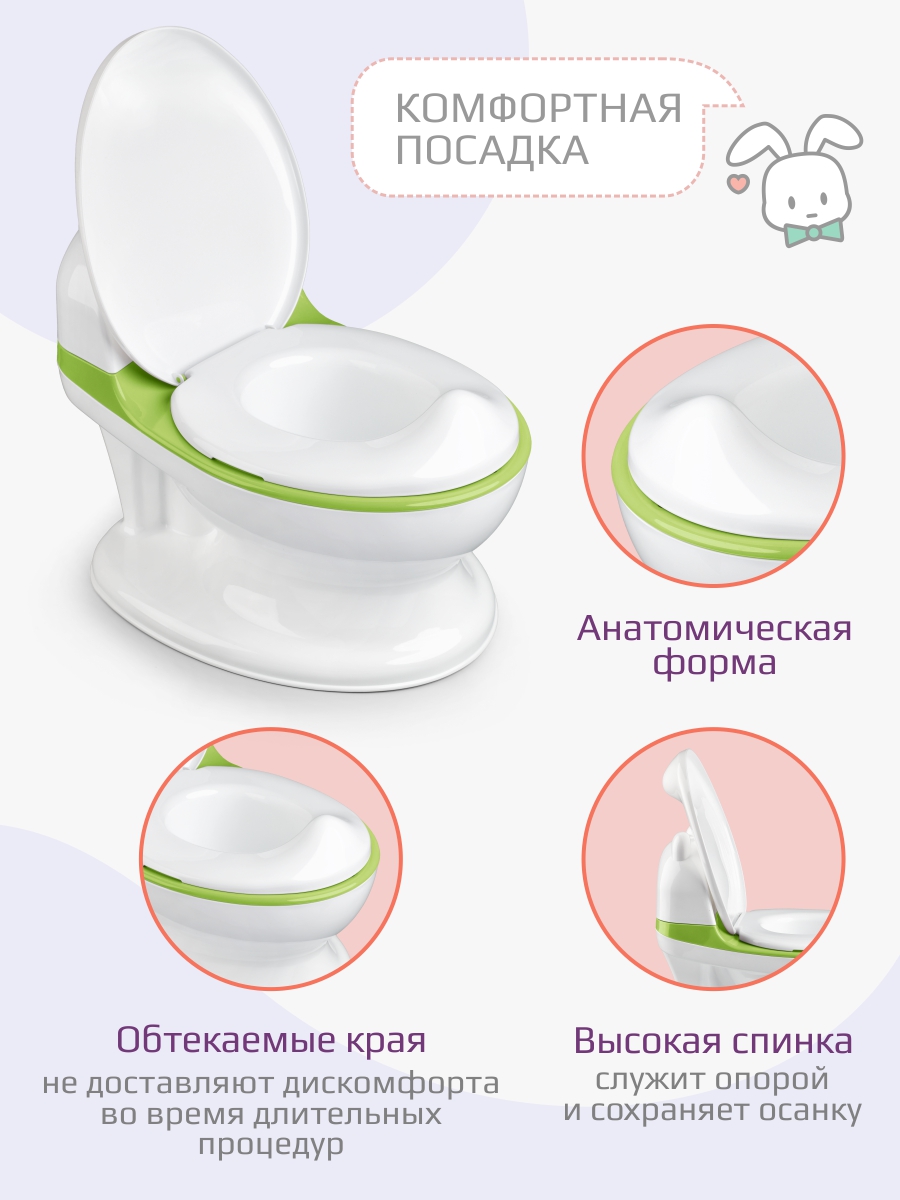 Горшок KidWick Панда музыкальный зеленый - фото 2