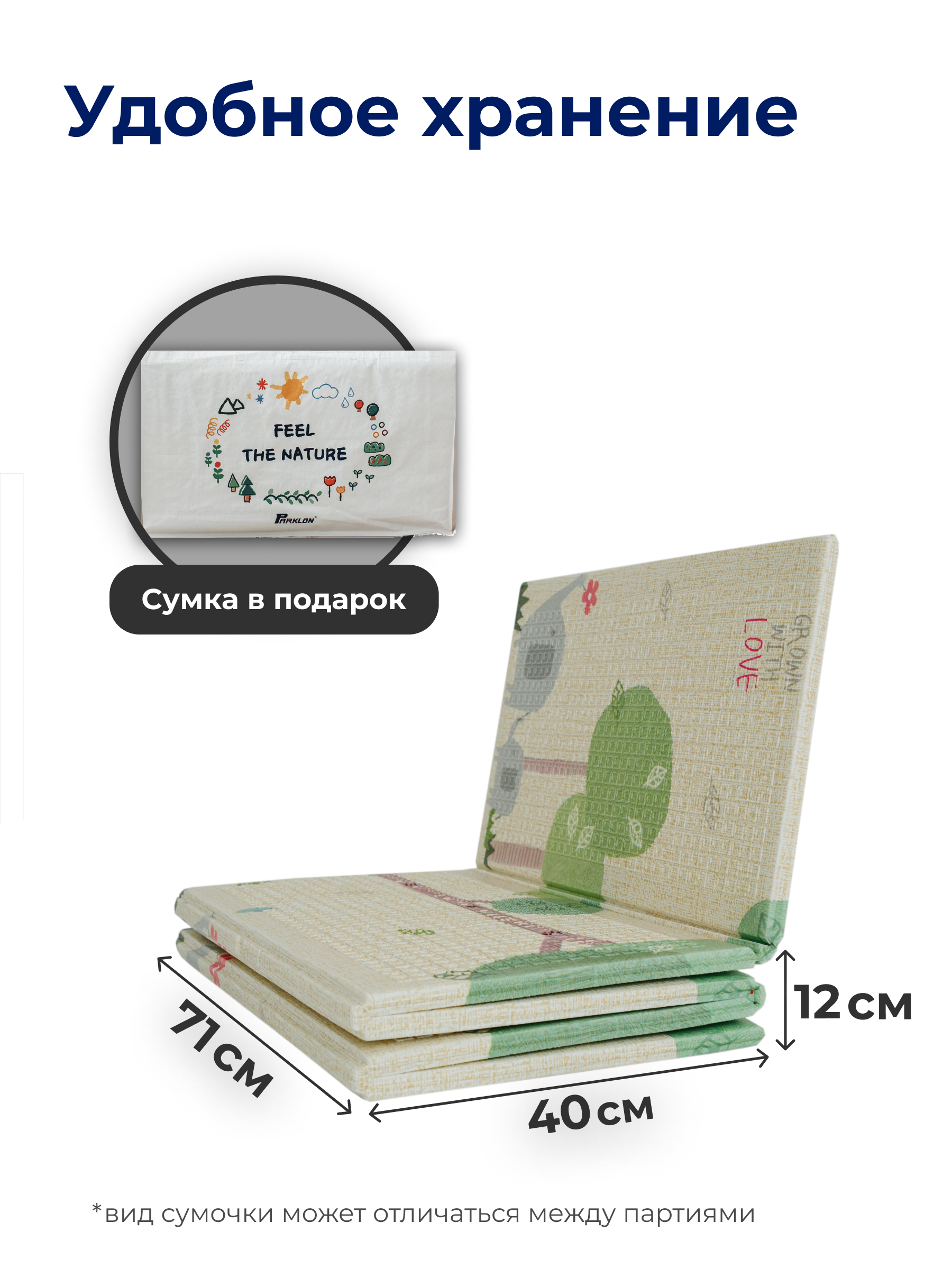 Детский складной коврик Parklon Весёлая прогулка 140 x 200 см - фото 6