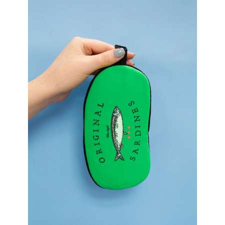 Маска для сна iLikeGift Sardines green с гелевым вкладышем