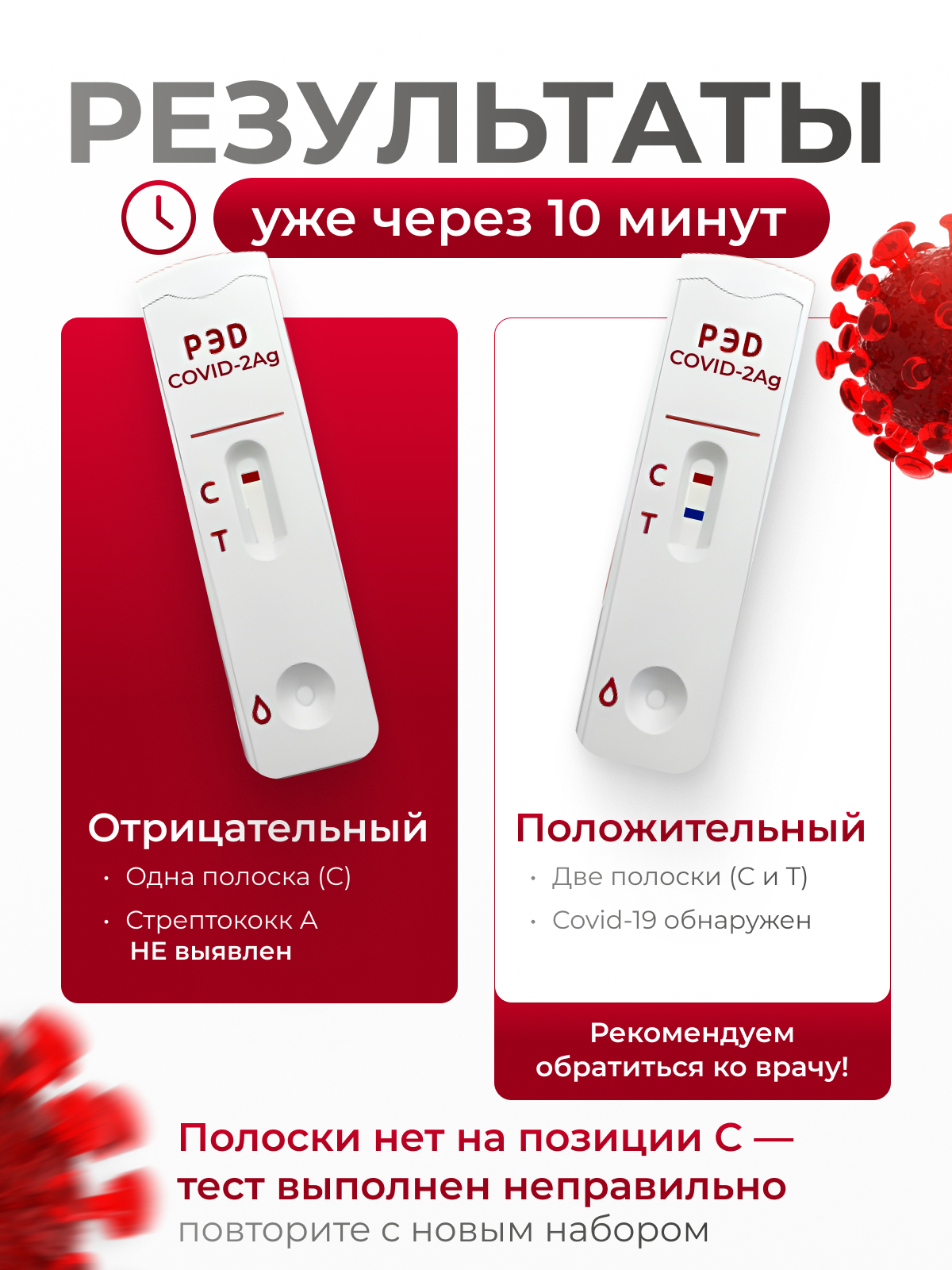 Диагностический тест РЭД для определения COVID-19 - фото 2
