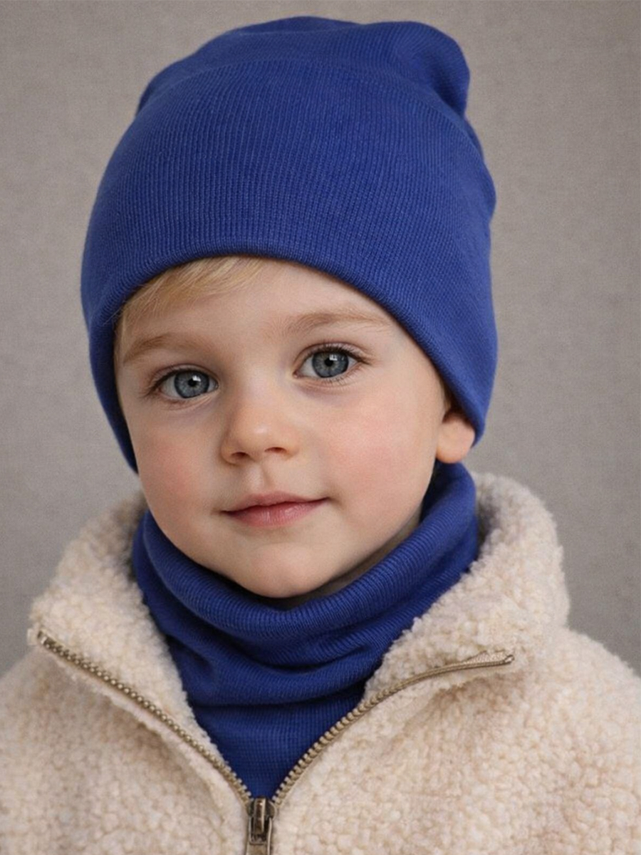 Шапка и снуд ПриКиндер U-Sp24554 Цвет: Джинса - фото 1