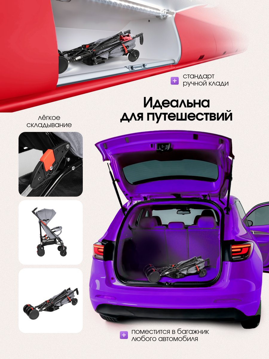 Коляска прогулочная Costa Koda серый - фото 9