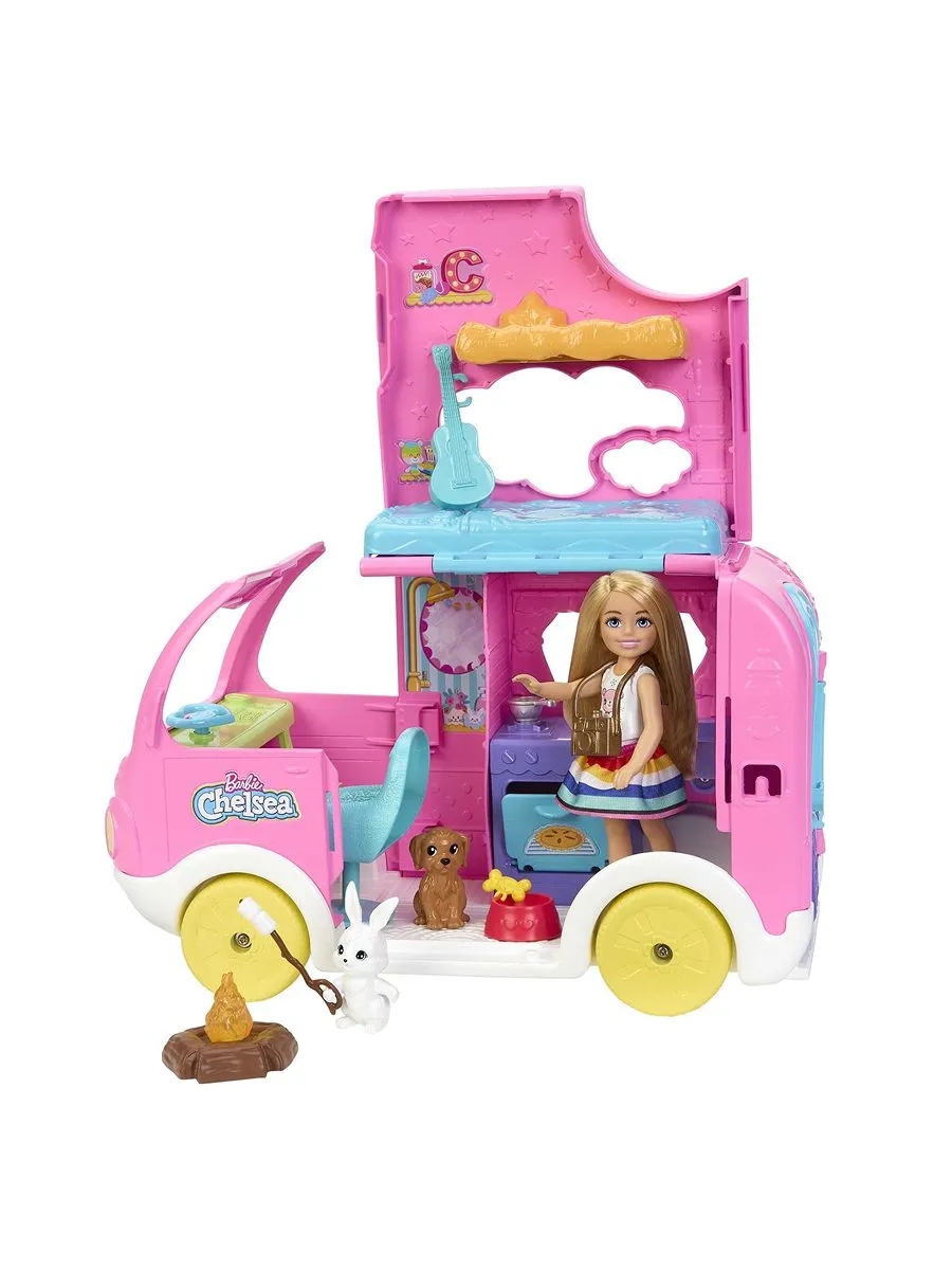 Кукла модельная Barbie Челси с питомцами и машинка HNH90 - фото 3