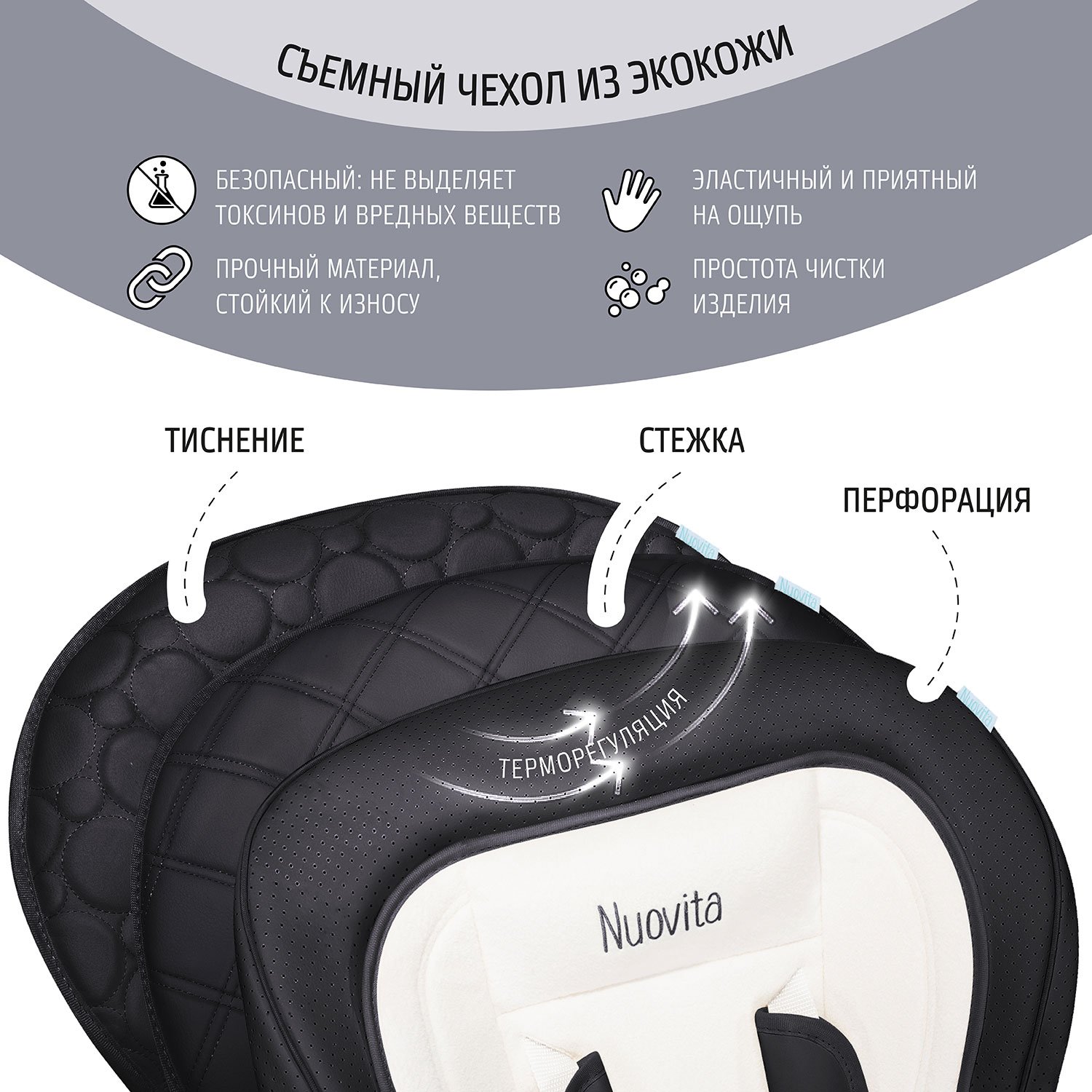 Стульчик для кормления Nuovita Tutela с перфорацией черный - фото 7