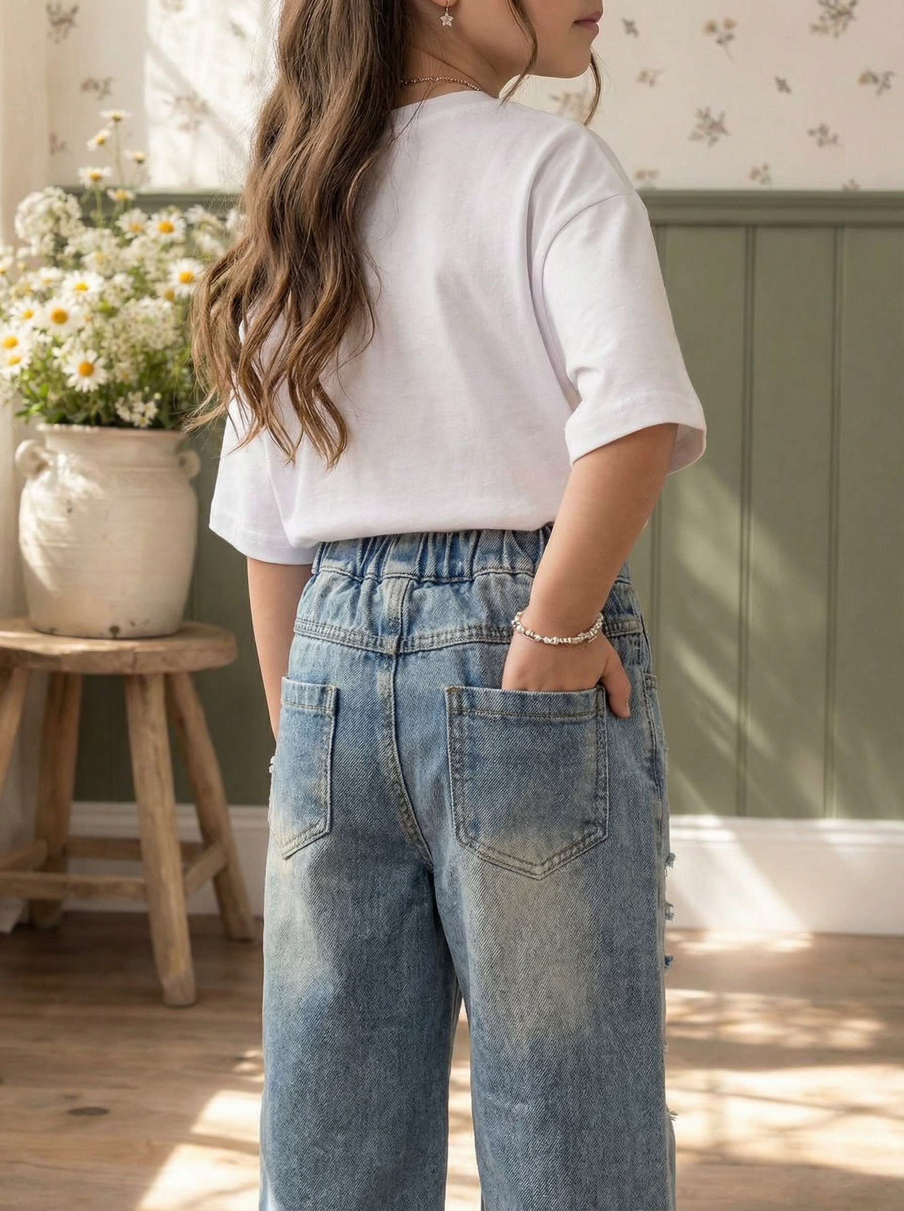 Джинсы Artcher kids Jeans0017Голубые_рваные - фото 4