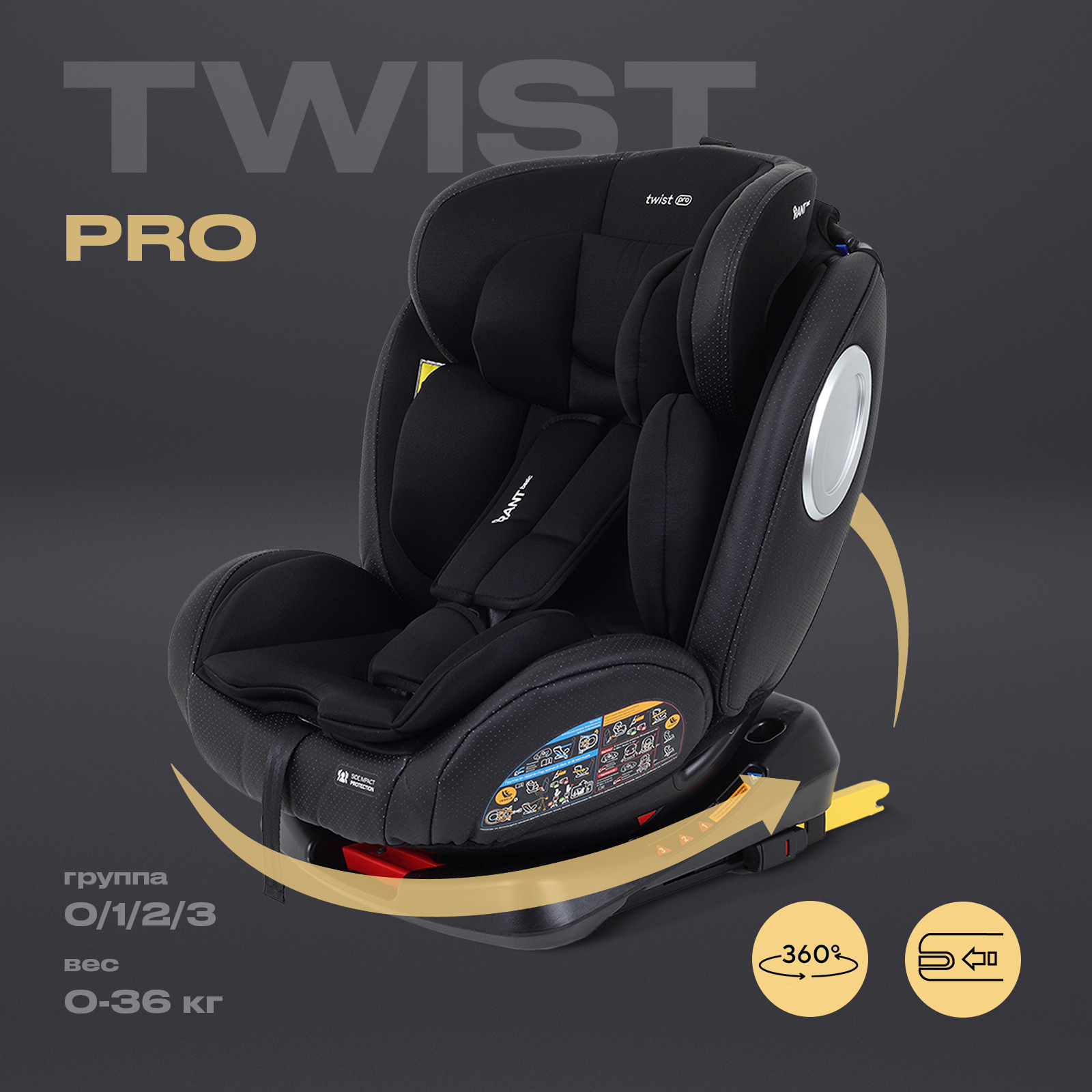 Автокресло Rant Basic Twist Pro Isofix 0+/1/2/3 (0-36 кг) - фото 1
