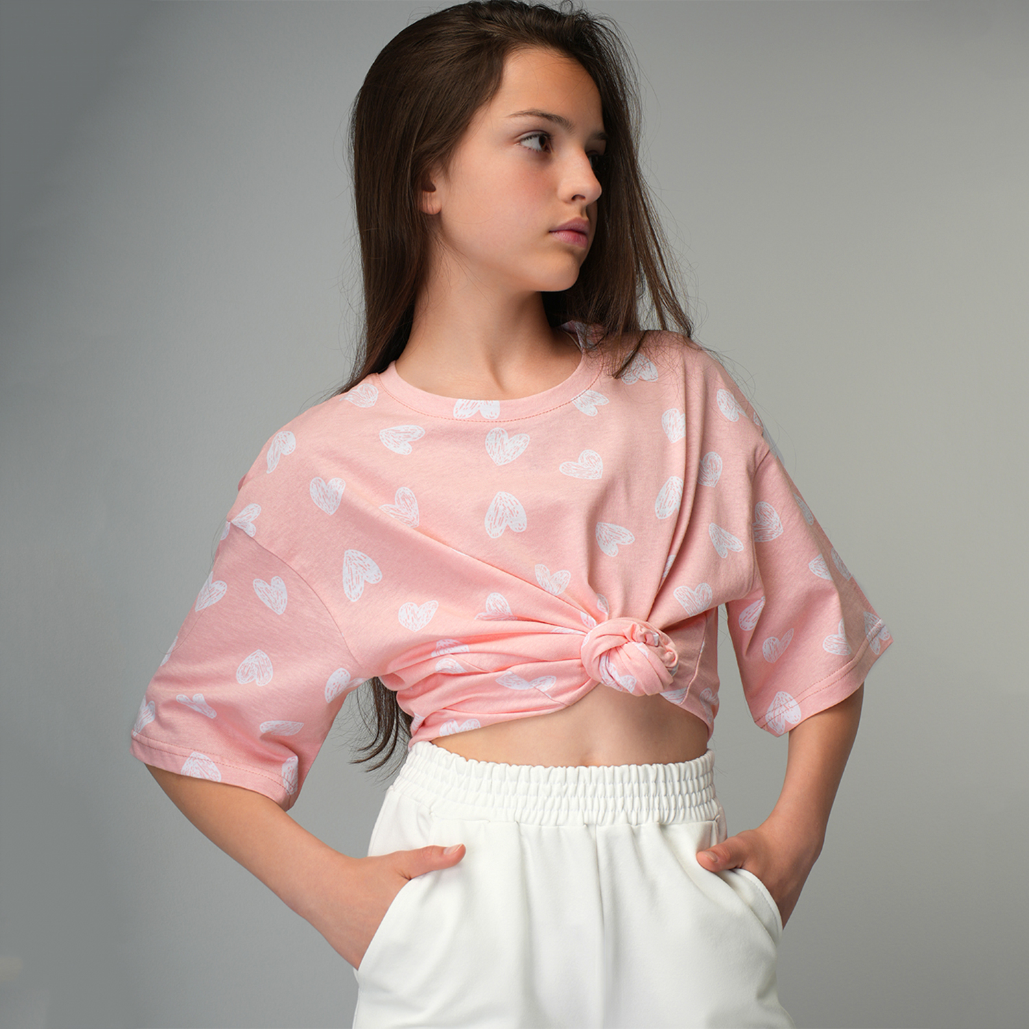 Футболка HappyFox HF0178SPбелый.сердечки - фото 9