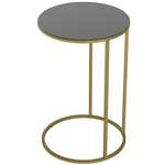 Стол придиванный КАЛИФОРНИЯ МЕБЕЛЬ Остин Glass Черная лакобель Золото