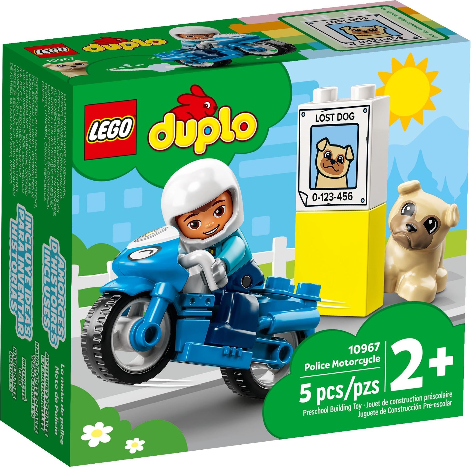 Изображение товара Конструктор LEGO DUPLO Полицейский мотоцикл 10967 11 деталей для малышей