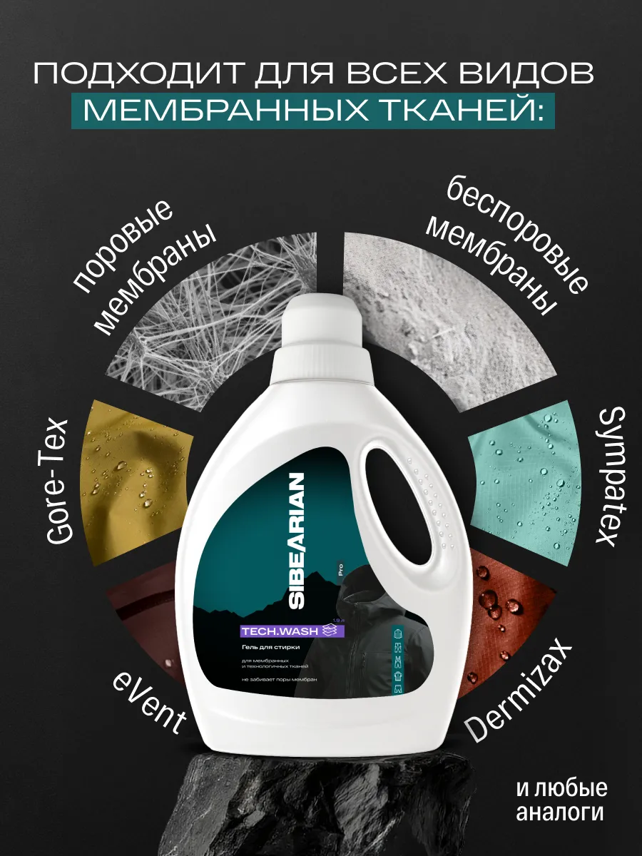 Гель для стирки SIBEARIAN мембранных тканей 1.9 л - фото 9
