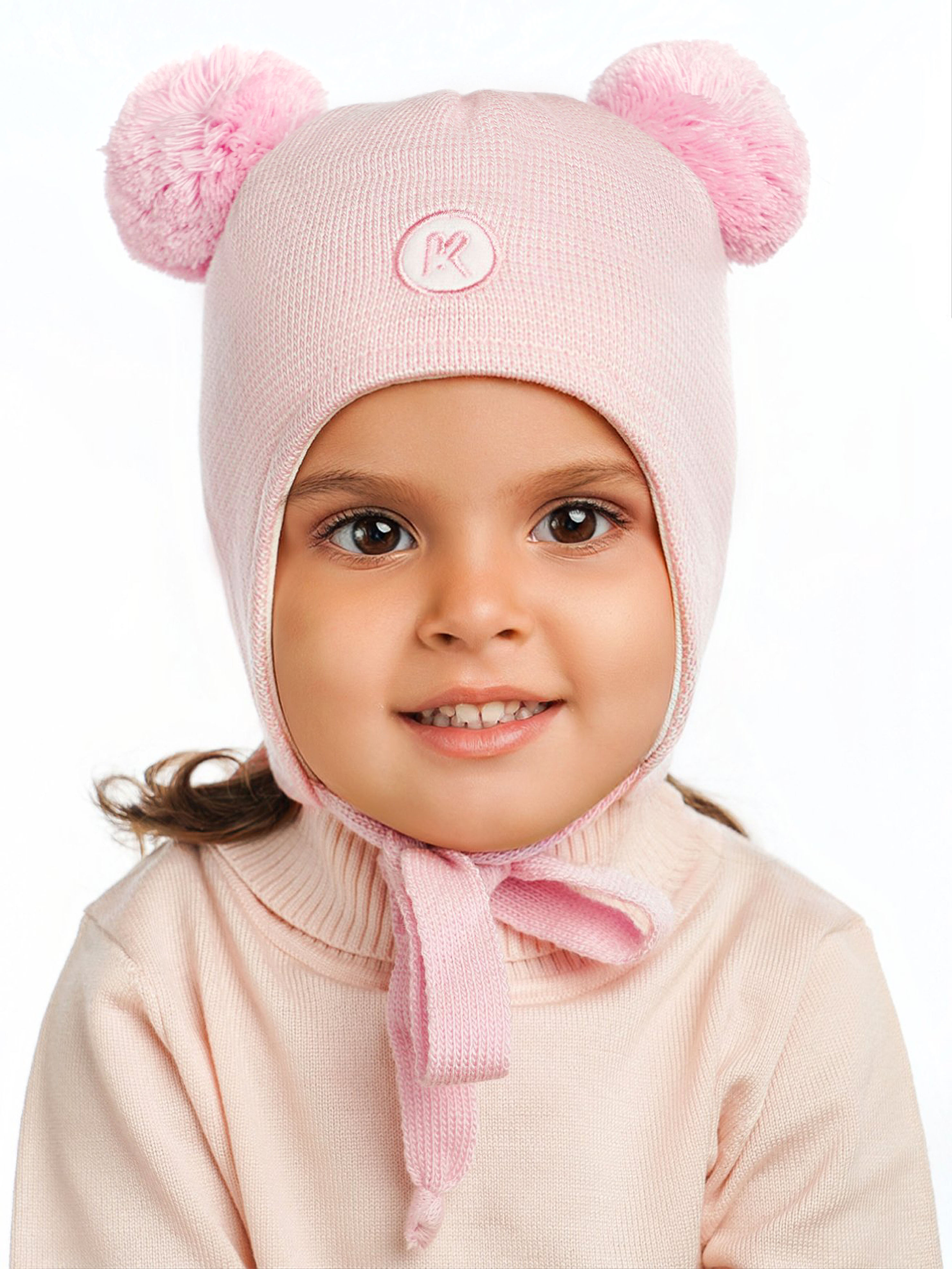 Шапка ПриКиндер M3-1957 Цвет: светло-розовый/белый - фото 1