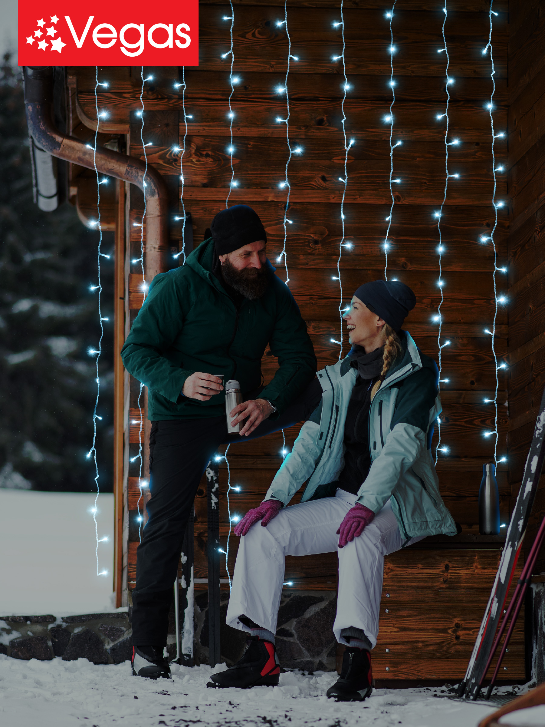 Электрогирлянда-конструктор Vegas Занавес 96 холодных LED ламп 6 нитей прозрачный провод 24V - фото 8