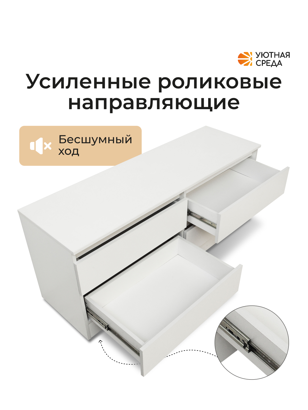 Комод Уютная среда ТУМ101 (белый) - фото 5