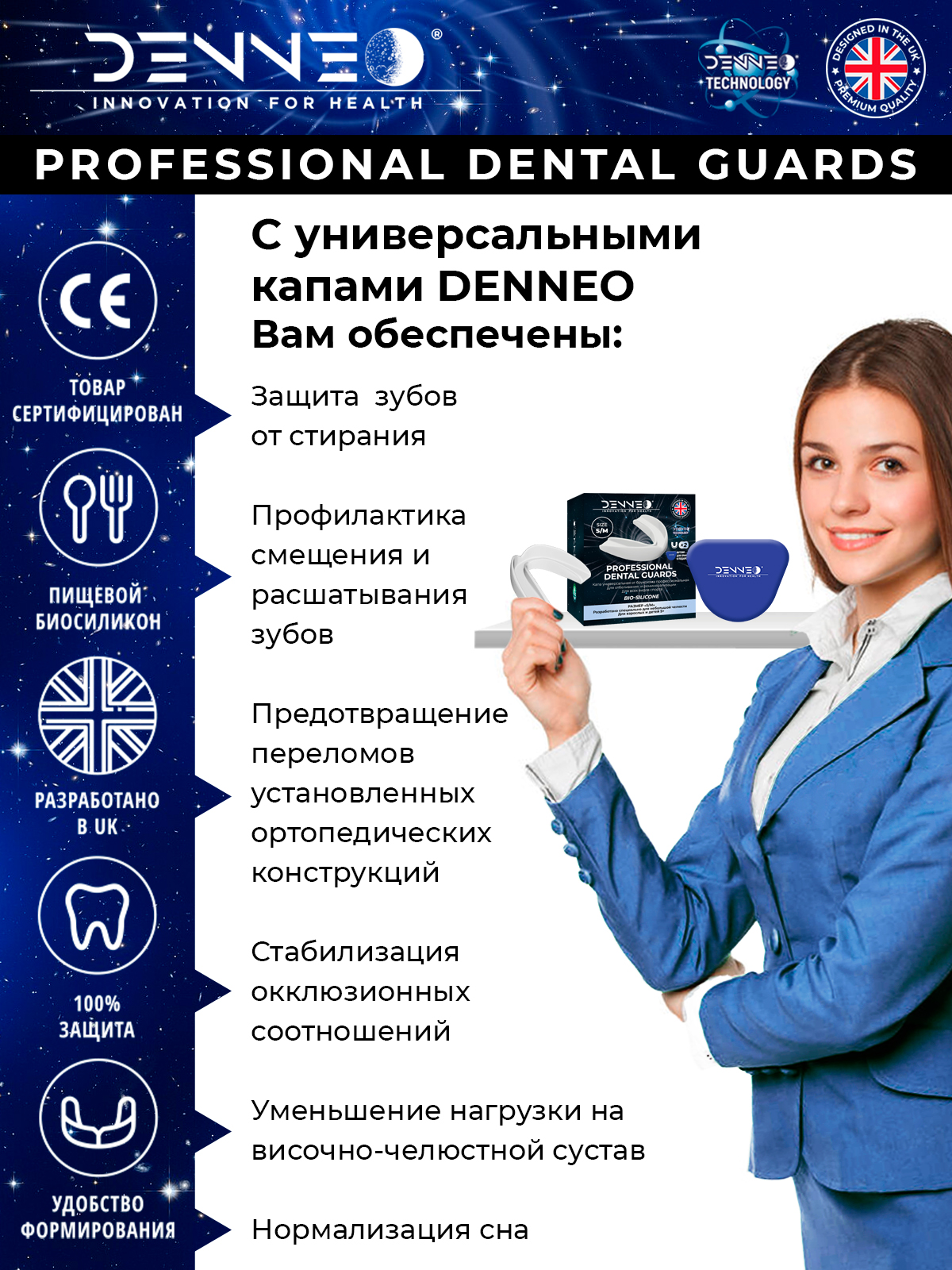 Капа стоматологическая DENNEO Капа стоматологическая от бруксизма для зубов S/M белая +футляр - фото 6