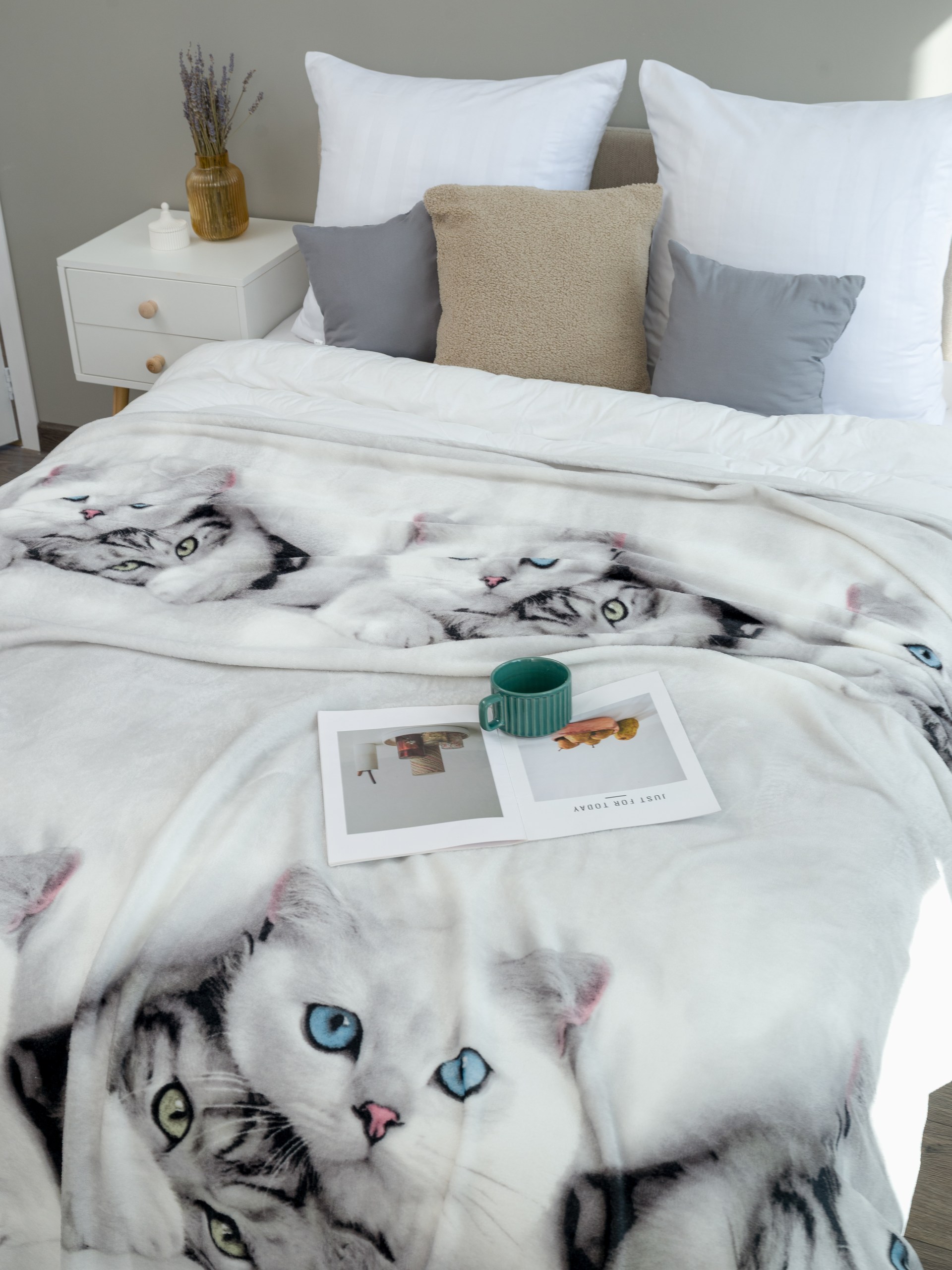 Плед PAVLine Белые котики 200 x 220 см - фото 14