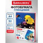 Фотобумага Brauberg глянцевая для печати фото 50 листов А4