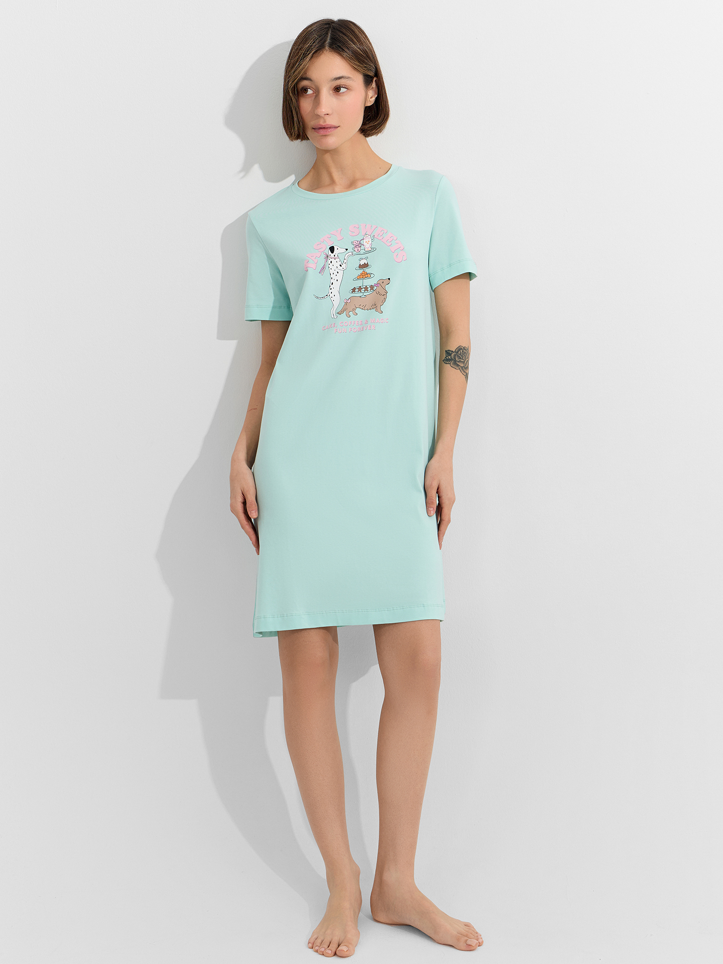 Сорочка ночная Mark Formelle (Марк Формэль) 572346/мятный +печать2 - фото 6