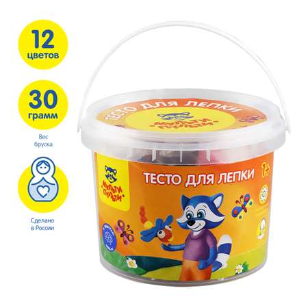 Тесто-пластилин Мульти Пульти 12 цв.