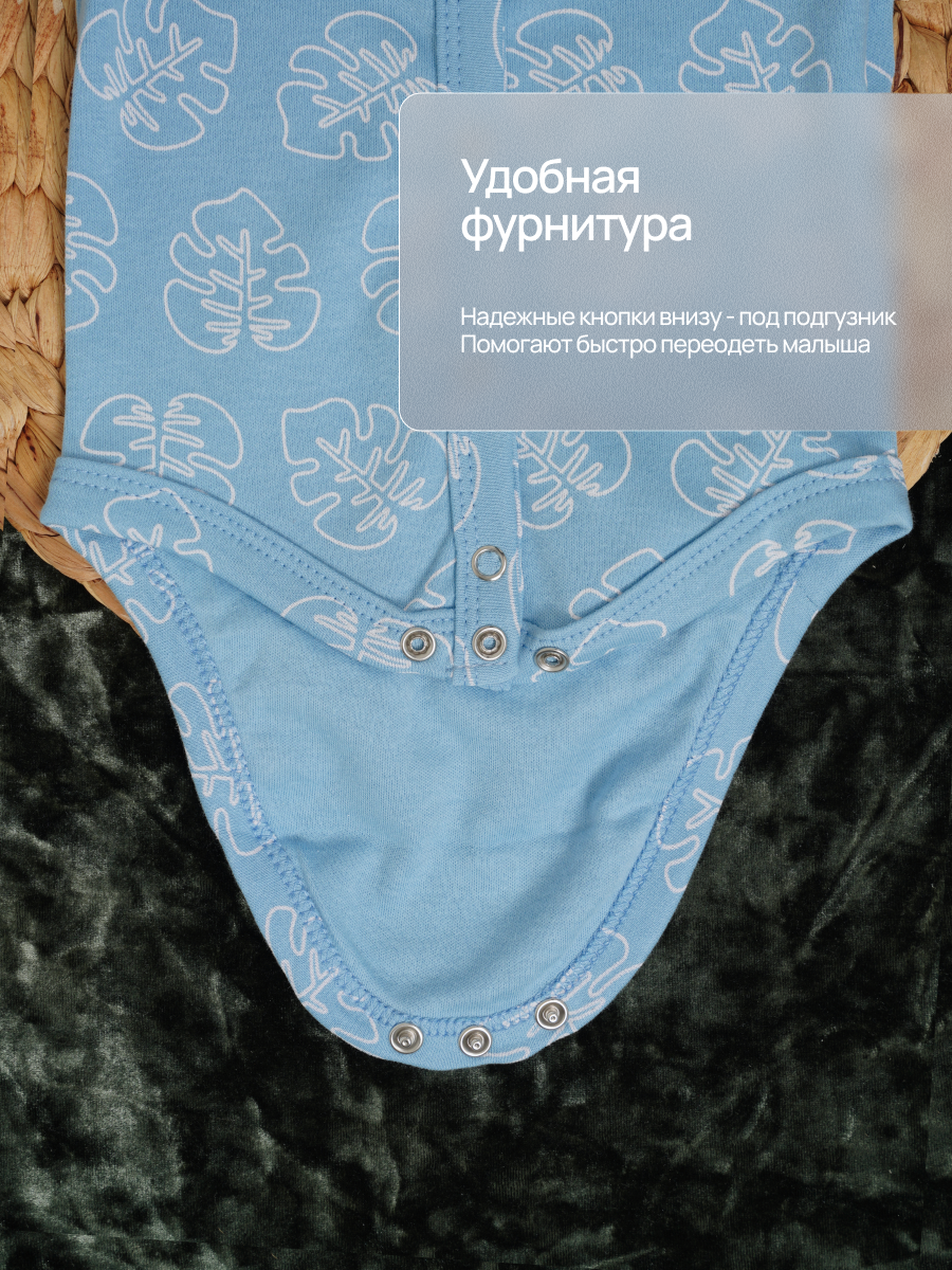 Боди 3 шт Супер Пупс нбр/3пр/бд/коррук/SK23синийлисточкиветочки - фото 5