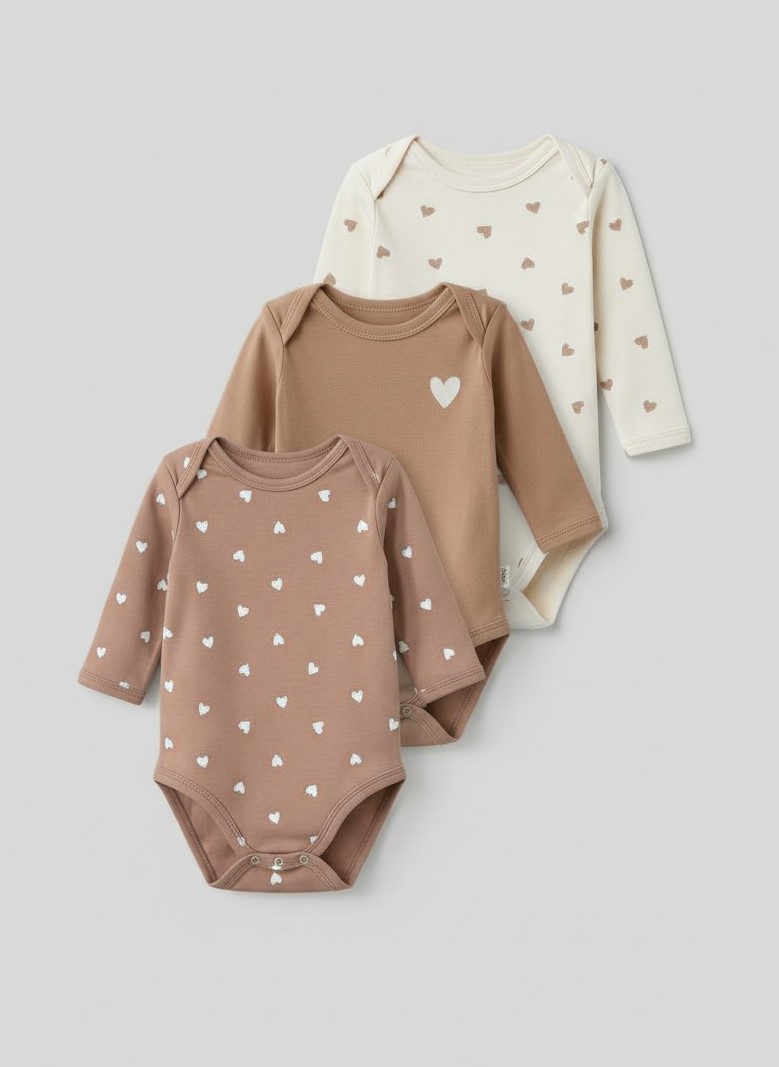 Боди 3 шт Carrot 10002232сердечки - фото 1