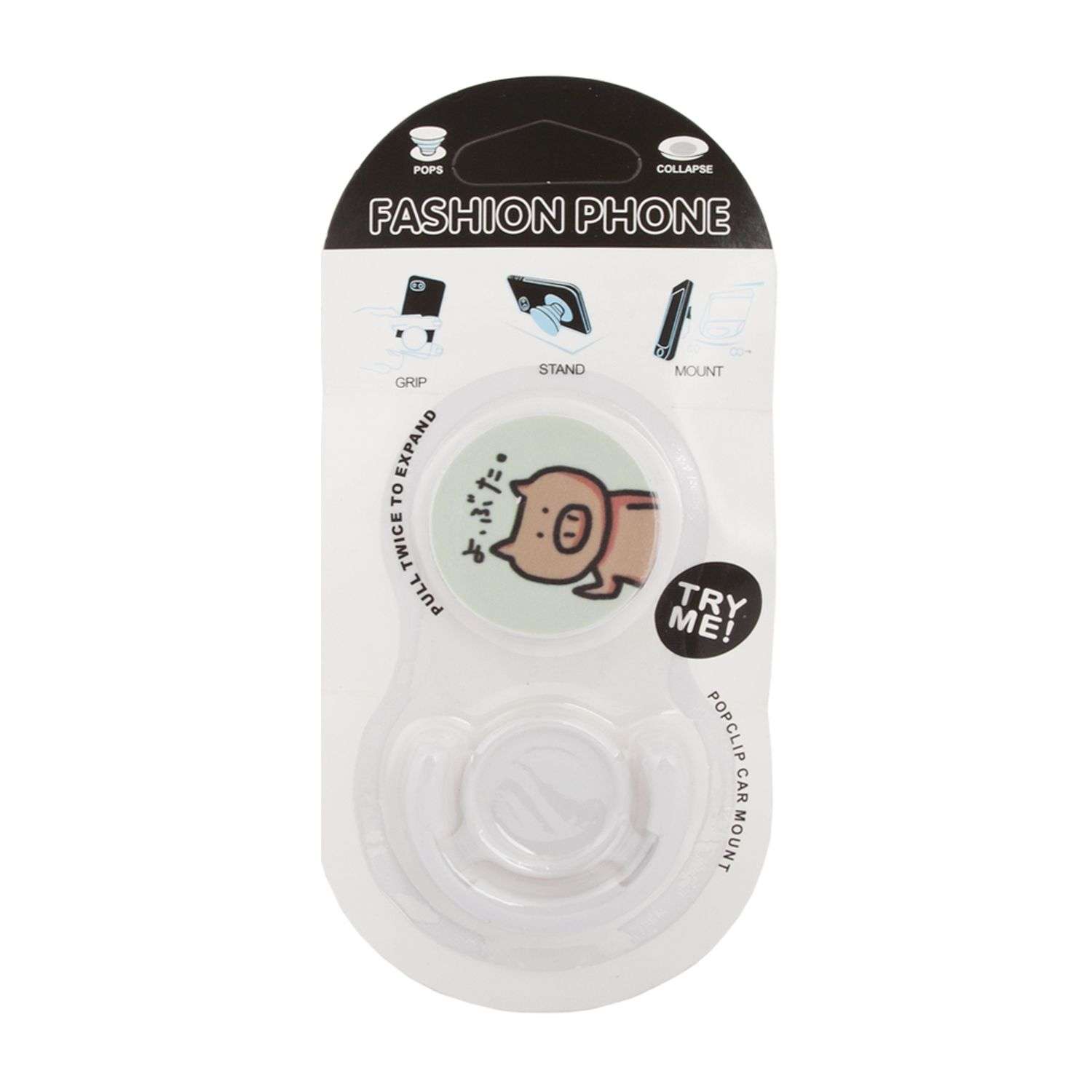 Держатель в автомобиль . Pop Socket Хрюшка Z1173 Белый 0L-00039621 - фото 2