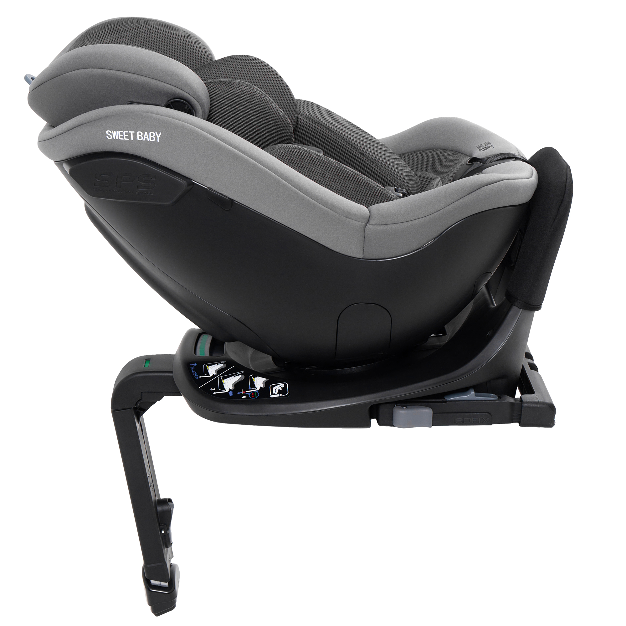 Автокресло Sweet Baby Odyssey B3 i-Size Dark Grey Isofix 0+/1 (0-18 кг) серый - фото 26