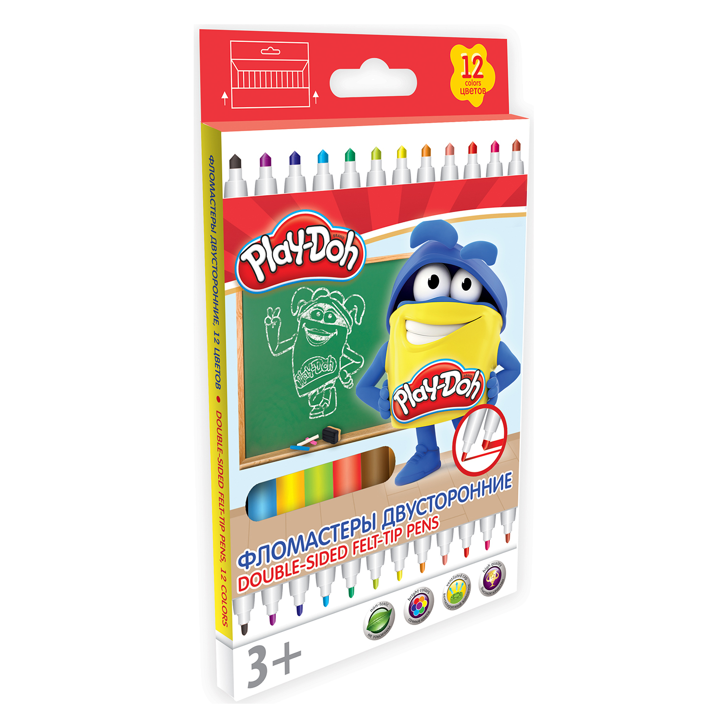 Фломастеры Kinderline двусторонний 12 цв. - фото 1